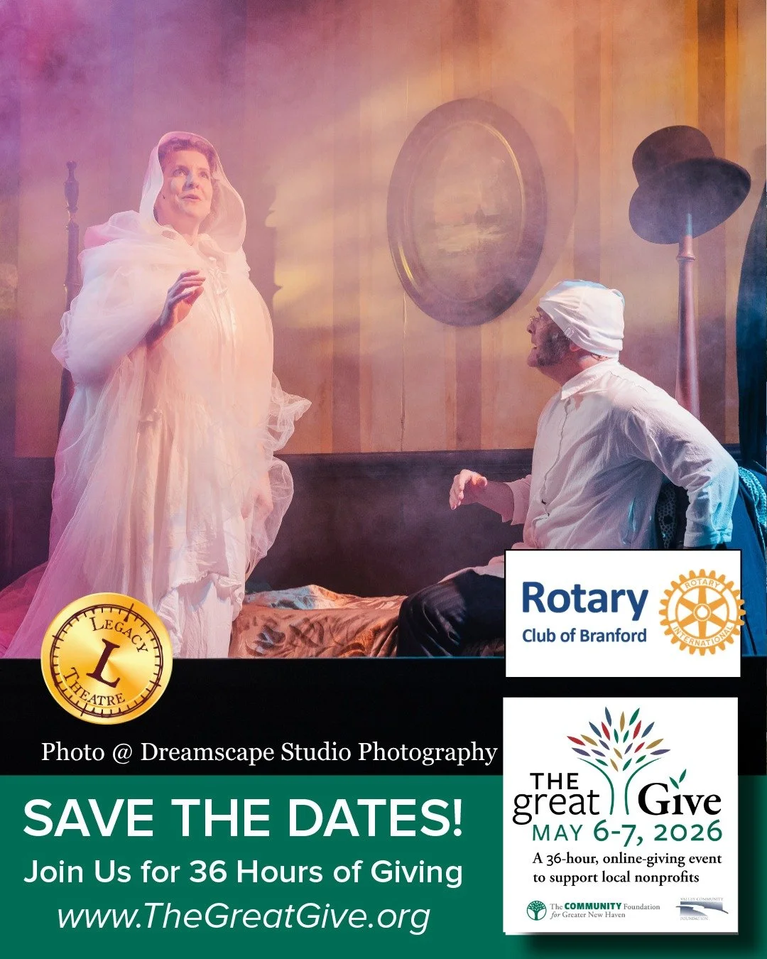 3 weeks away!

The Great Give raises money and awareness for hundreds of nonprofit organizations in Greater New Haven, including Legacy Theatre. 
 
�Donations go further with valuable matching funds and prizes from The Community Foundation, the Valle
