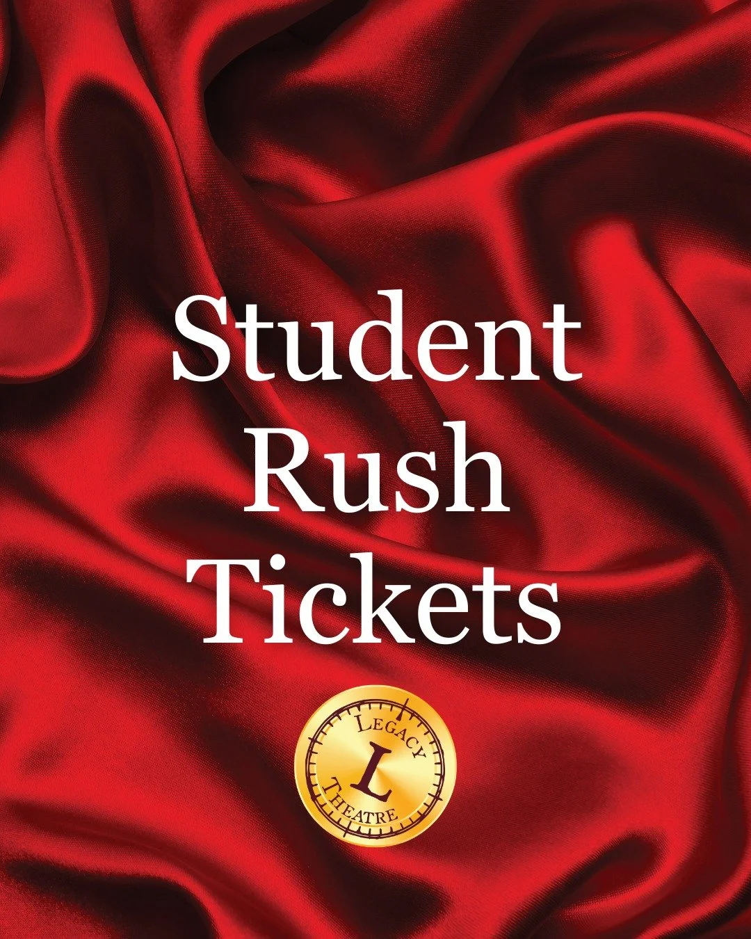 📣Did you know we offer Student Rush Tickets?

Day-of tickets are just $20 for students, pending availability. (ID required)

Get yours at the theatre, starting 60 minutes prior to show time, or call our box office, day of the performance, 10am-4pm, 