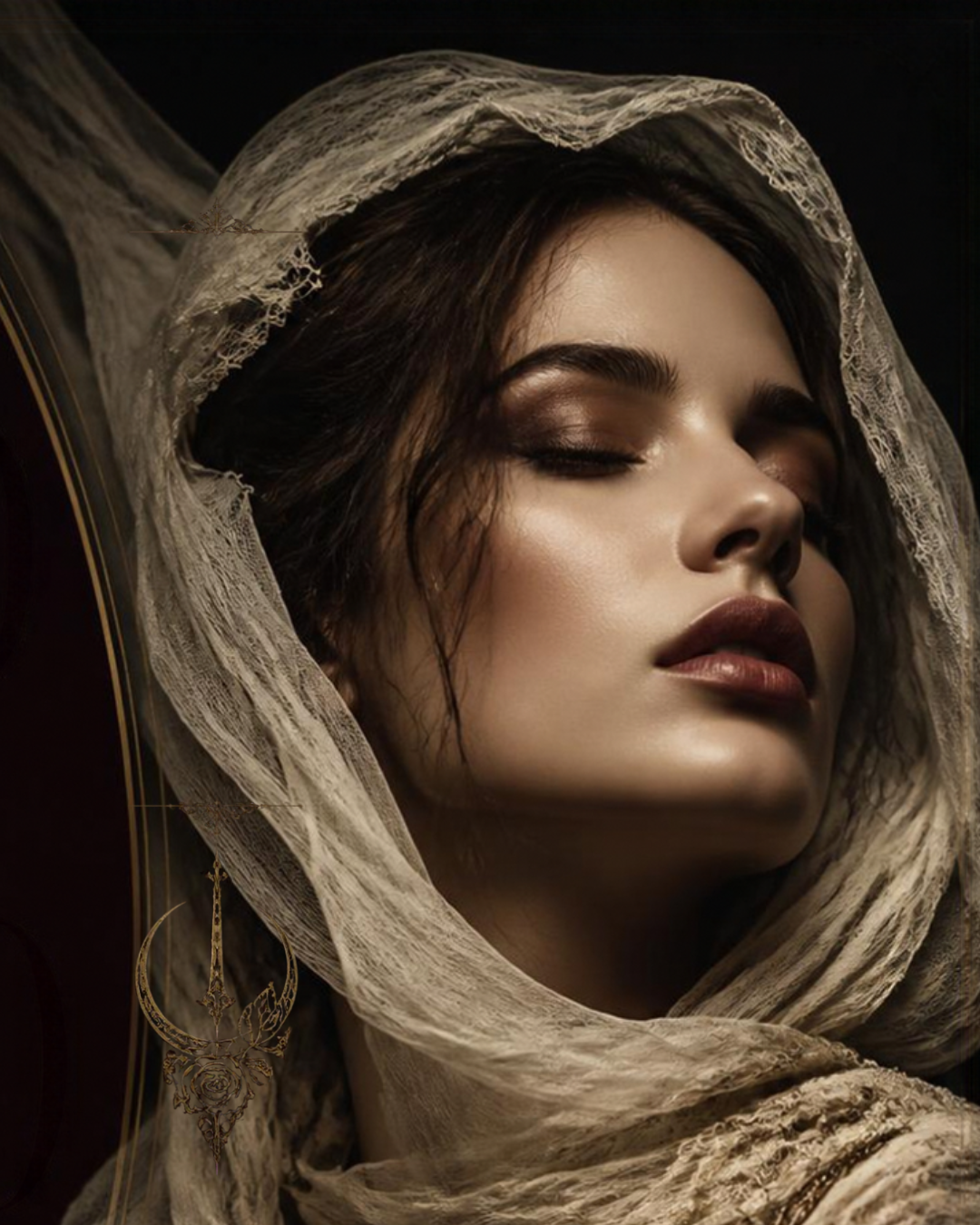 a woman dressed in drapes to represent our shed the dead dermaplaning special