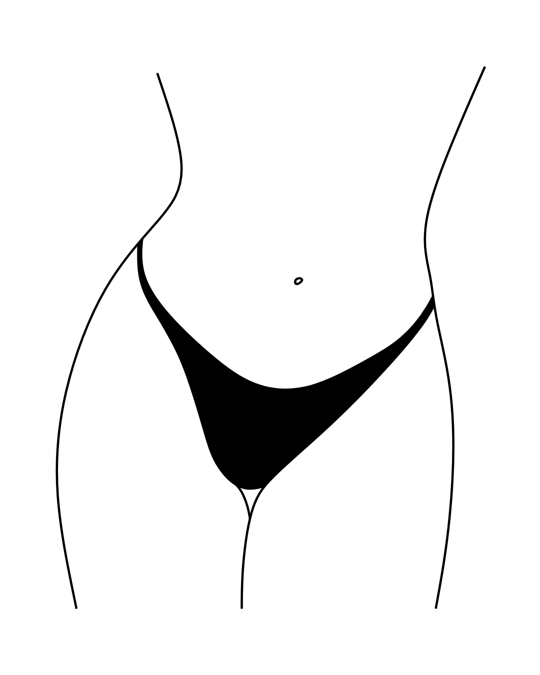 Outlined body of a woman in bikini to represent morpheus8 body and emsculpt neo