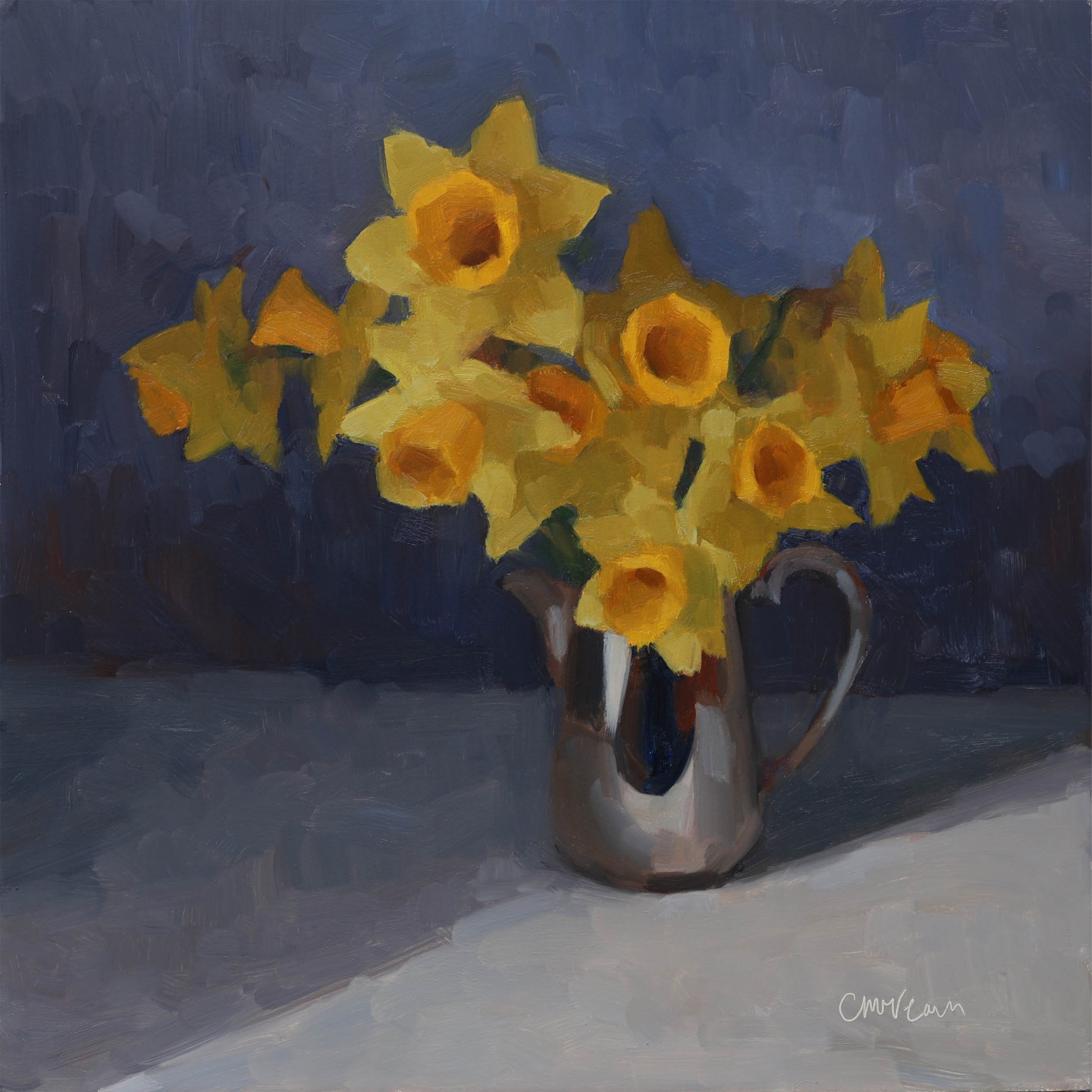 Yellow daffodils in an antique silver jug | 2026