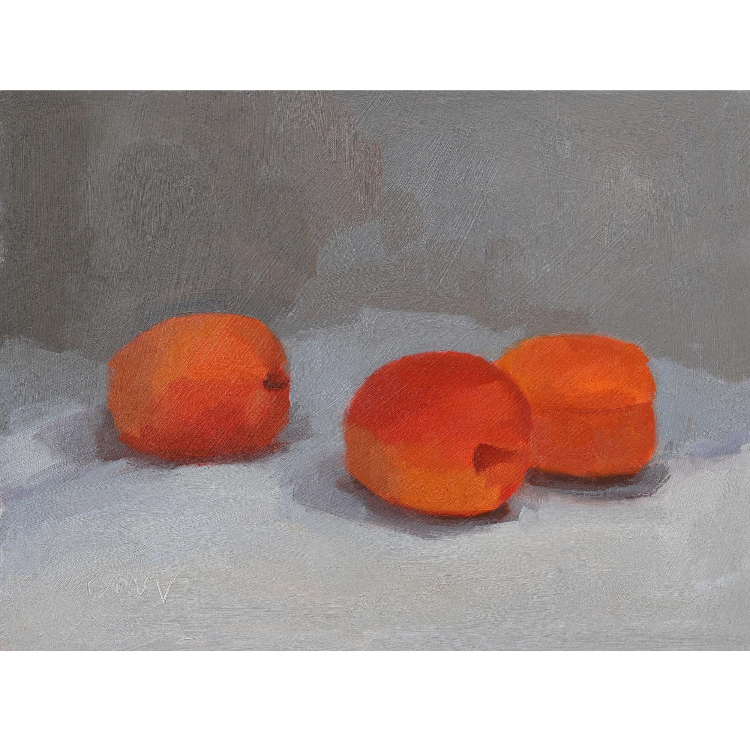 Painting of Three apricots by Catherine McVean
