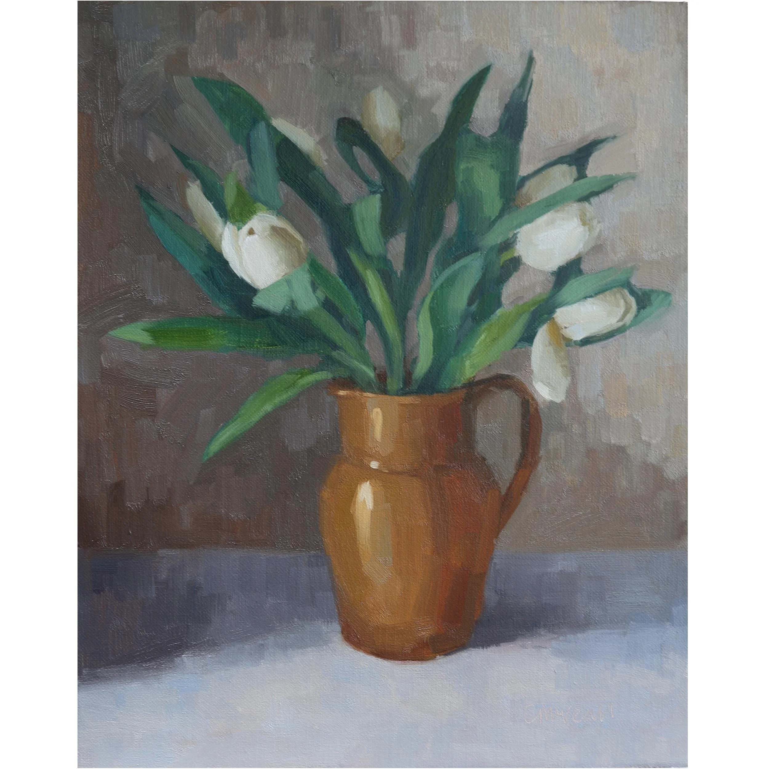 White tulips in the glazed ochre jug | 2026