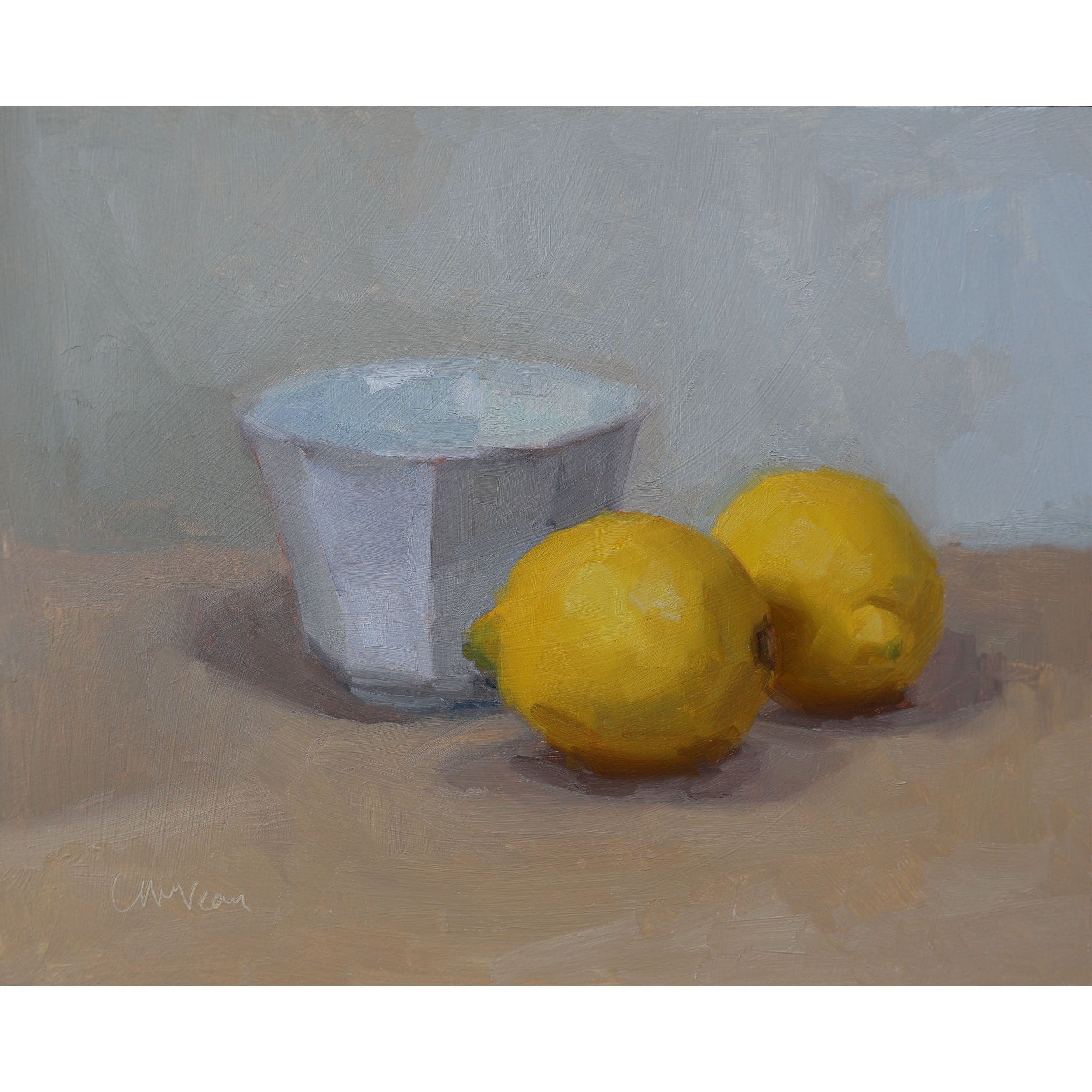 "Two lemons and the white bowl" by Catherine McVean