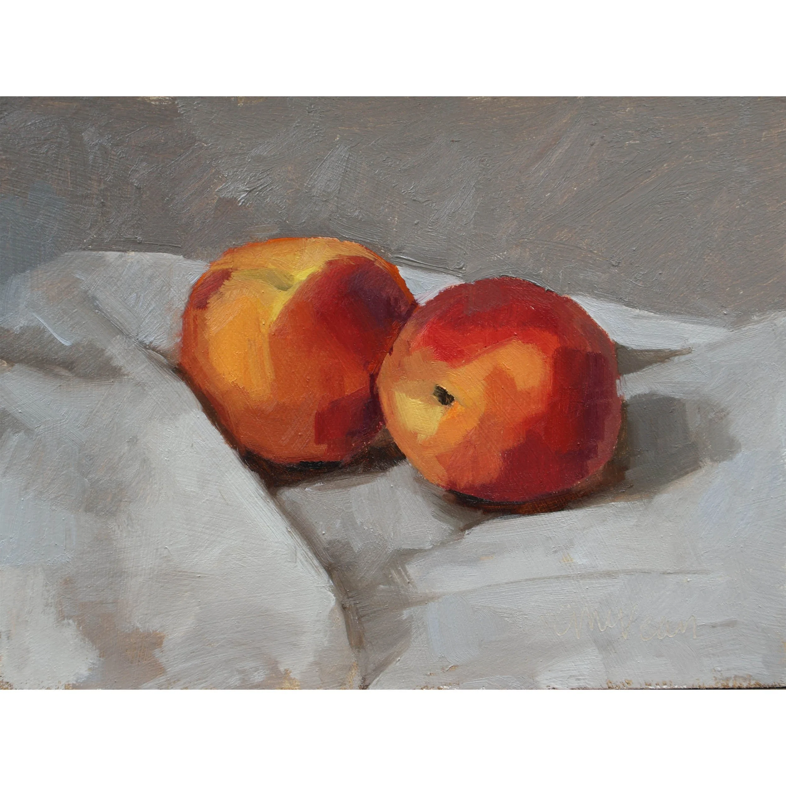 Two peaches painting