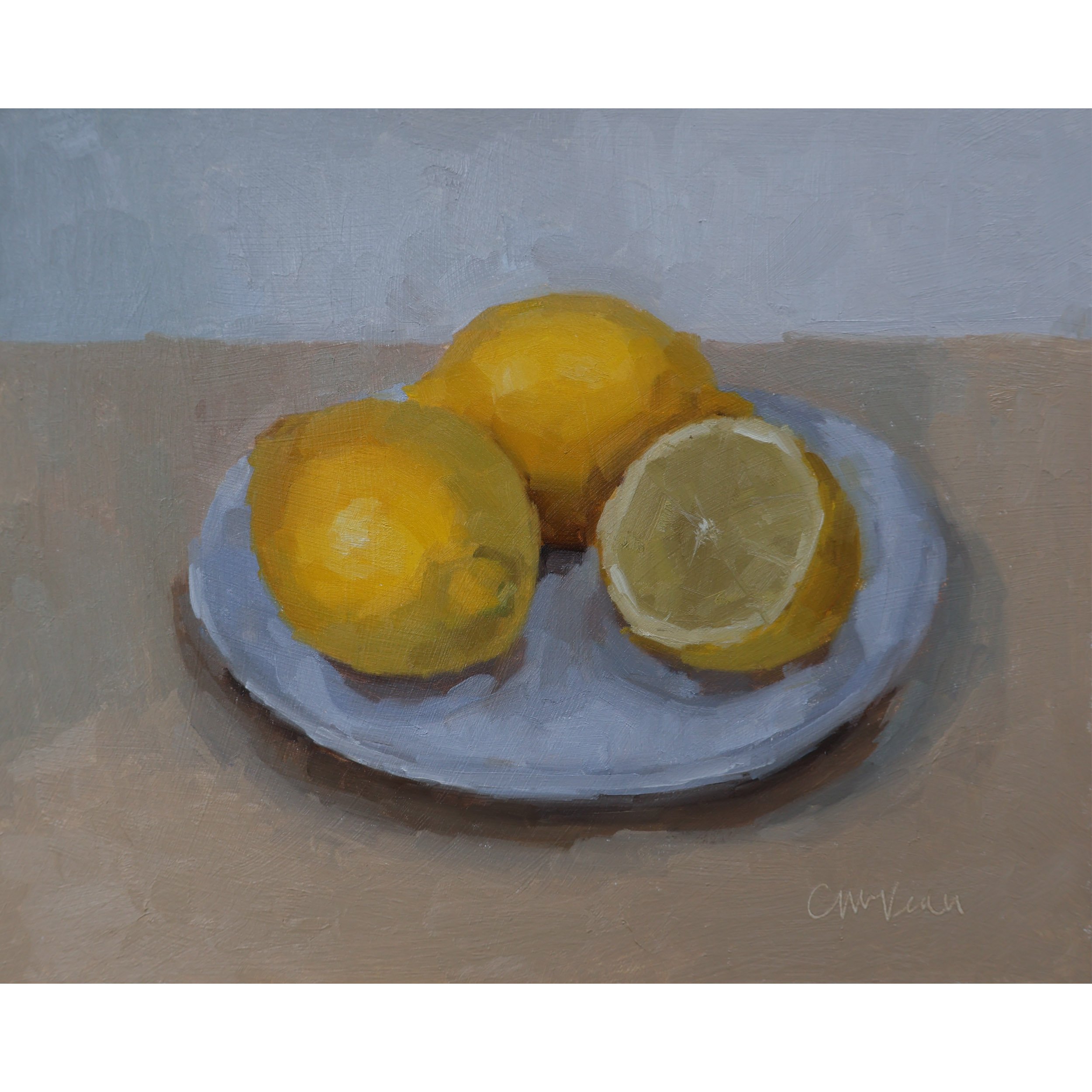 "Lemons on a plate" by Catherine McVean