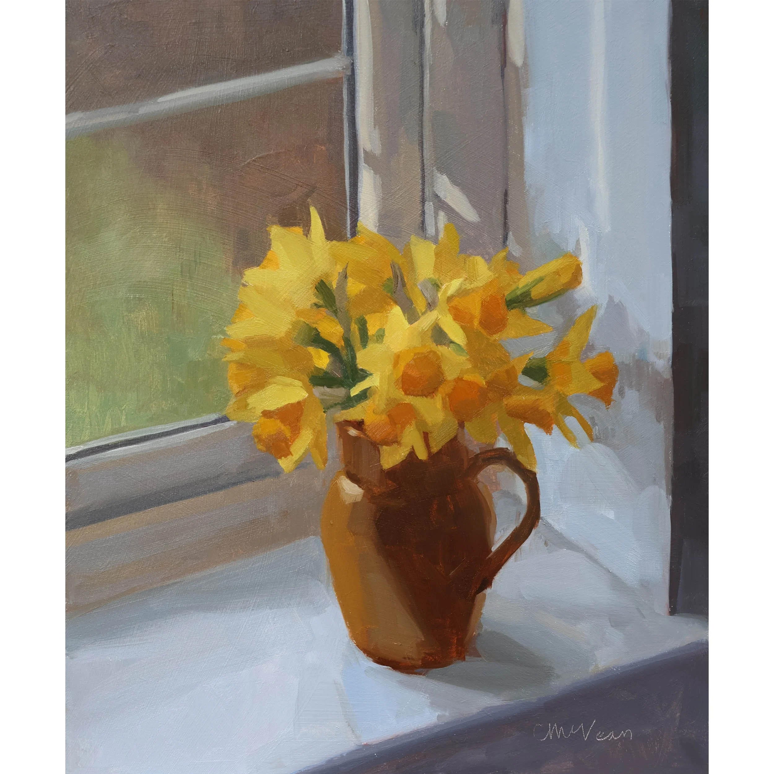 Windowsill daffodils