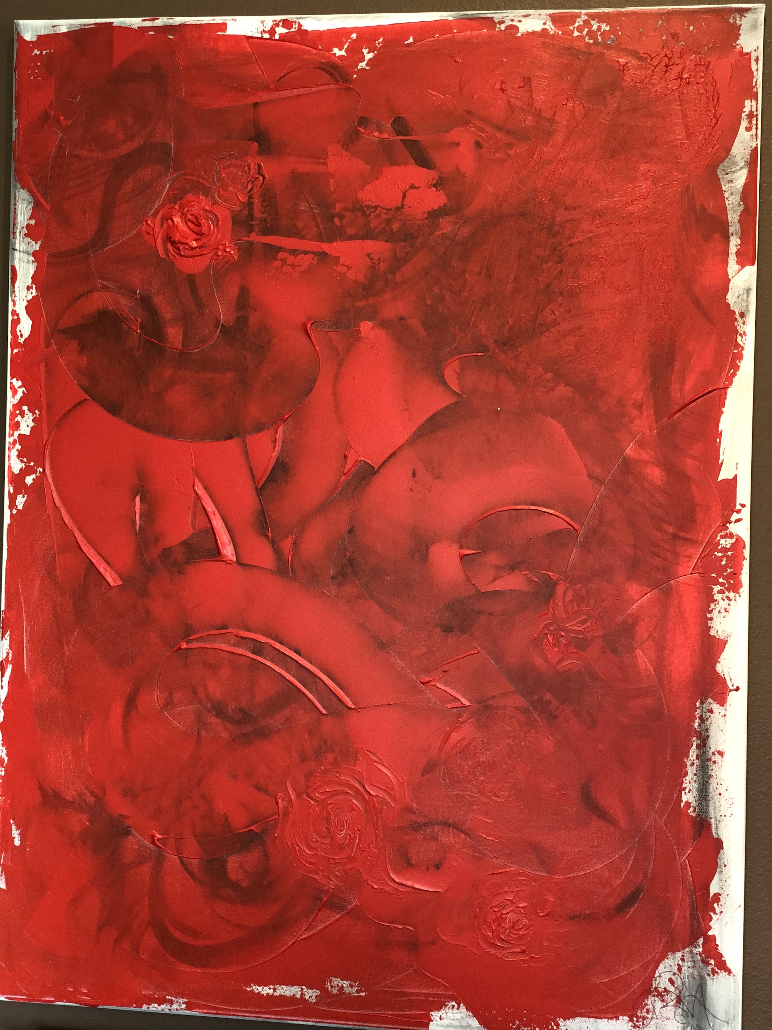 Lo Mar's Art - Red Rose (Original Painting)