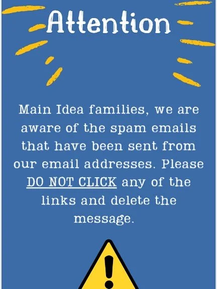 Attention all families and staff - we are aware of the spam emails pretending to be Kiara Thomas. DO NOT CLICK THE LINK and please REPORT the email. We are working to address this matter. 

Be well and warm!