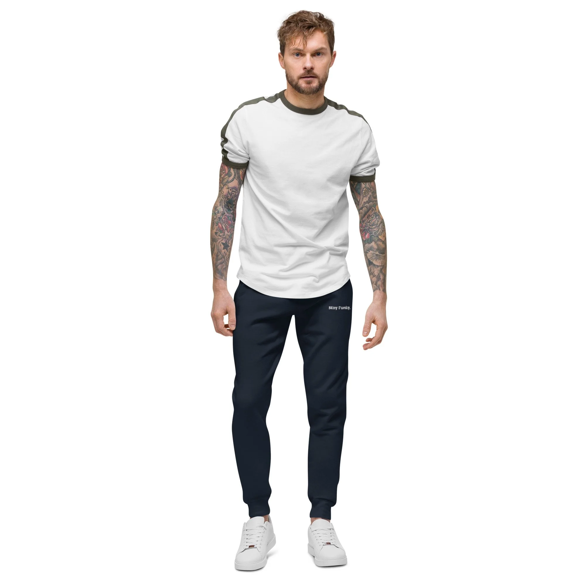 Secret Stash 2027 Sweatpants | Midnight, Navy: man wearing it, front view