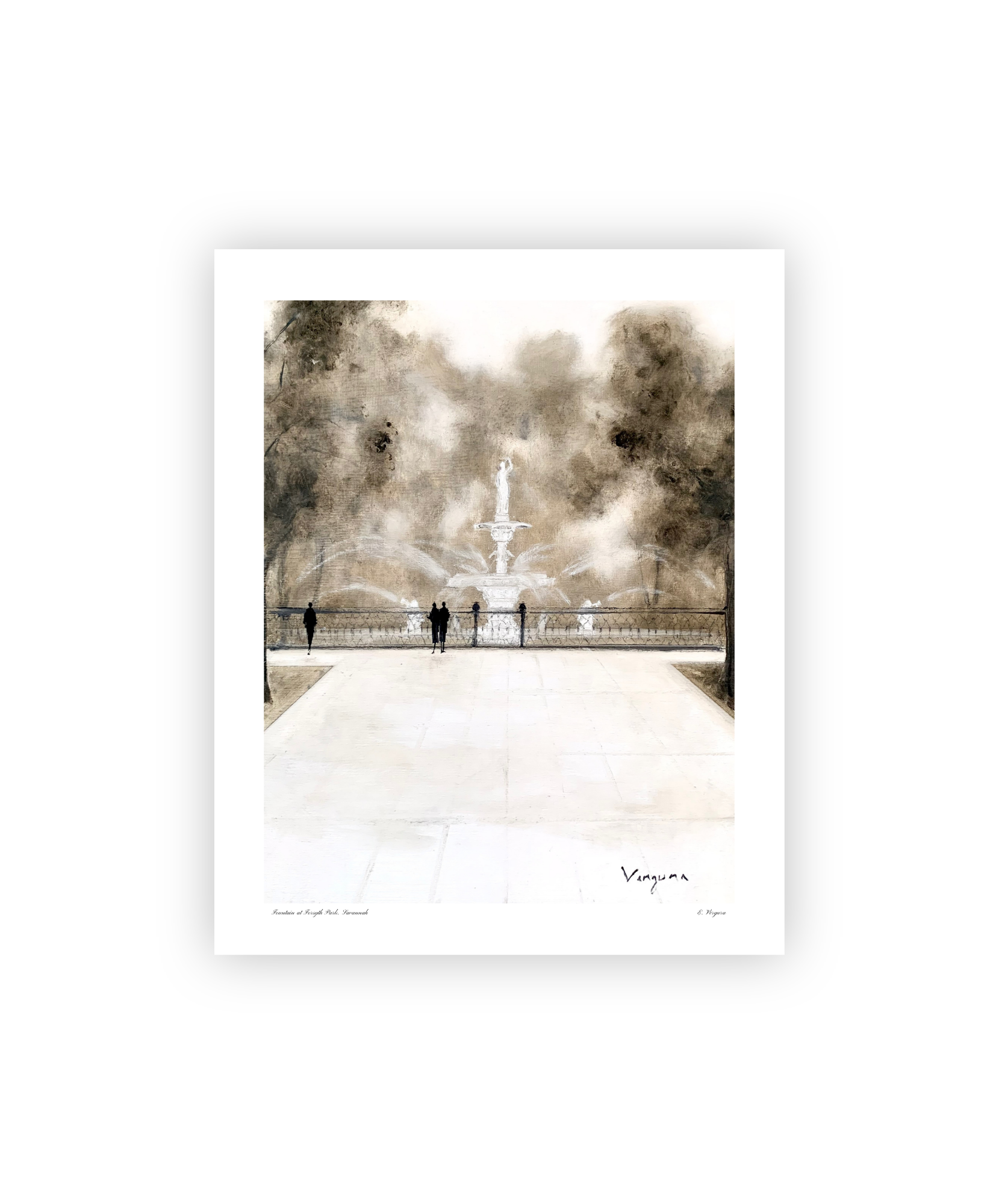 Print of "Fountain at Forsyth Park, Savannah"