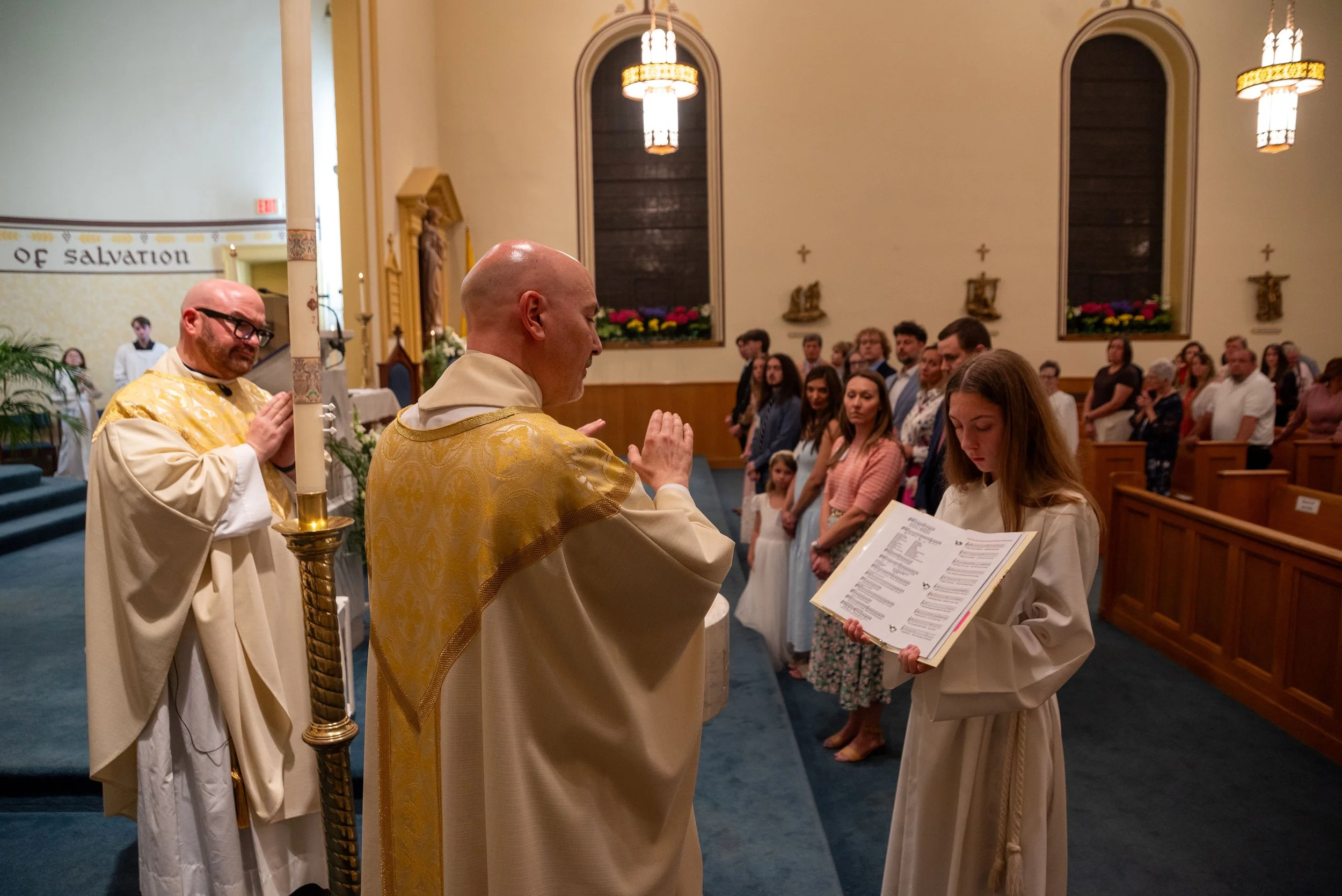 We welcome new members into the church with the sacraments of Baptism and Confirmation.