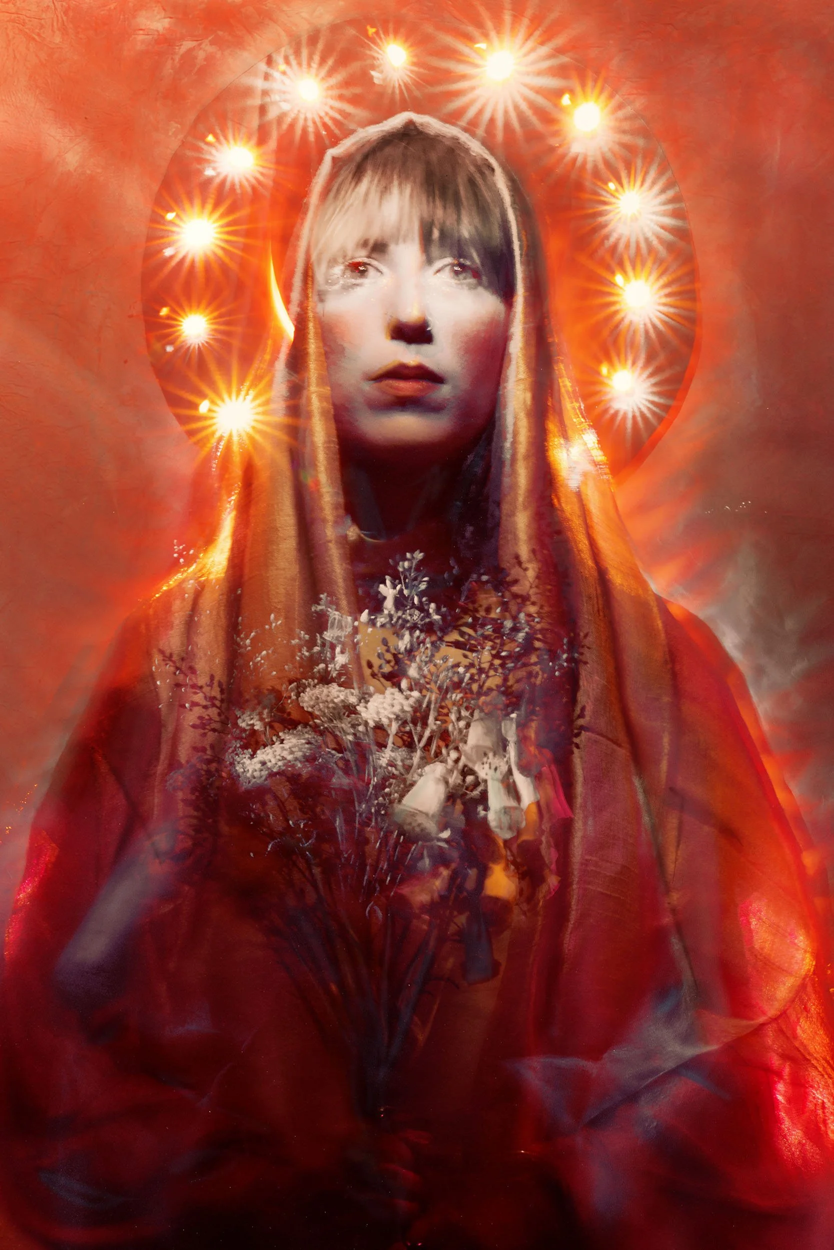 Jamie Solorio self-portrait titled “Listener on the Edge,” created with long exposure and surrealist light techniques to reflect inner listening, ecological awareness, and emotional thresholds.