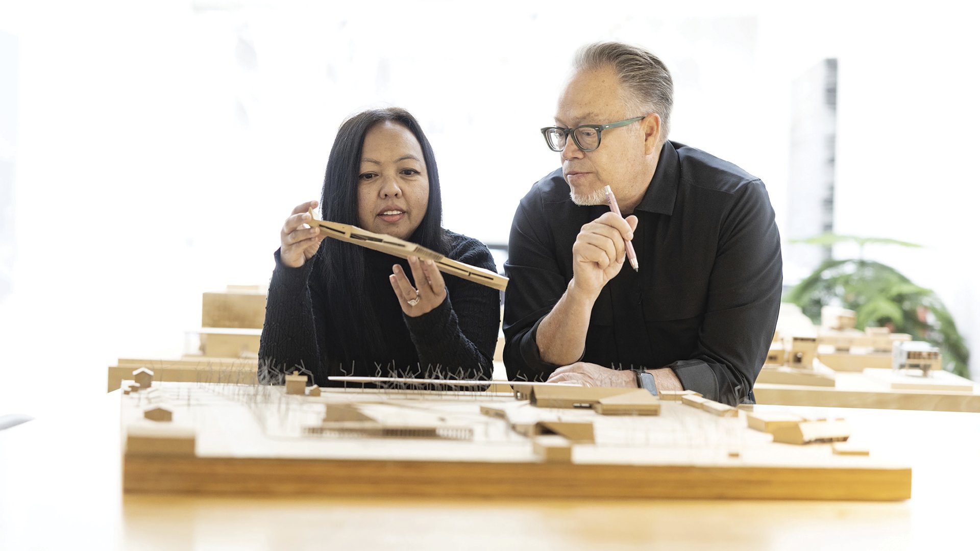 Radical Practice interior spread; image of Meryati and Marlon Blackwell