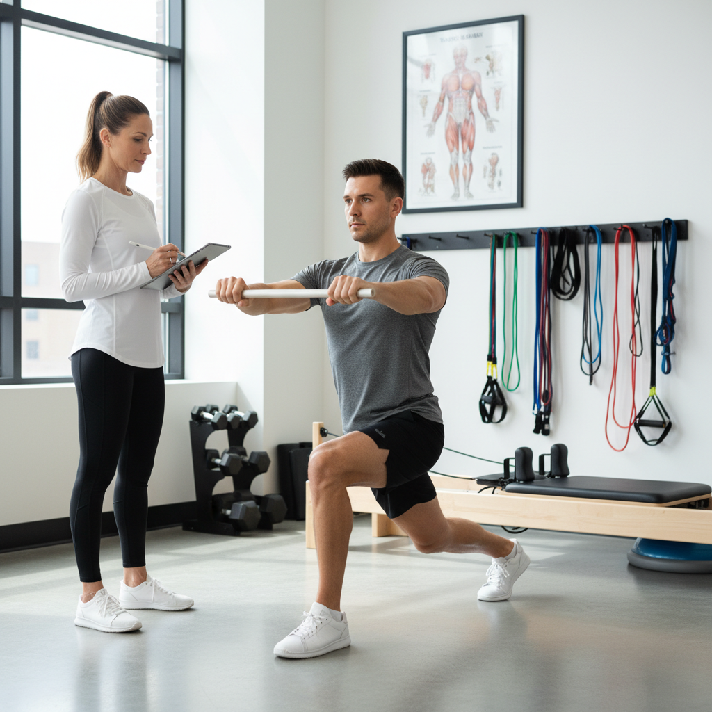 atient working with a physiotherapist at a sports performance clinic in Dundas ON