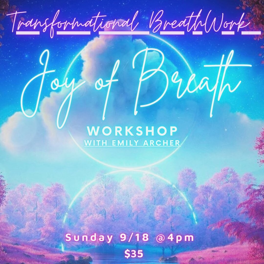 🌬 Emily Archer is back in town and is hosting a healing transformational BreathWork experience!

🦋 Happening Sunday 9/18 from 4-5:30pm 
🦋 Investment: $35 
🦋 Sign up through our website to reserve your spot for this unique workshop and healing exp