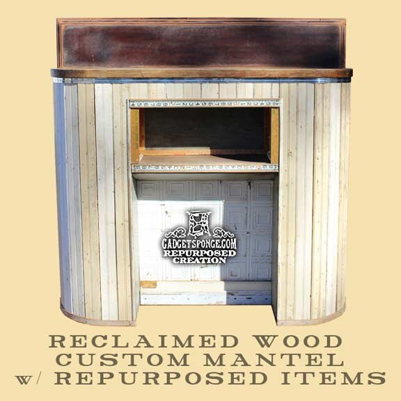 Reclaimed Wood Mantel w/Repurposed Items