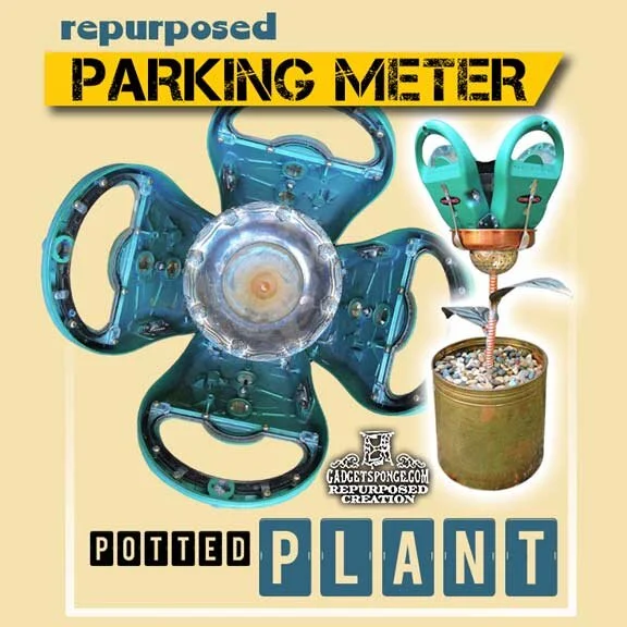 Repurposed Parking Meter Potted Plant