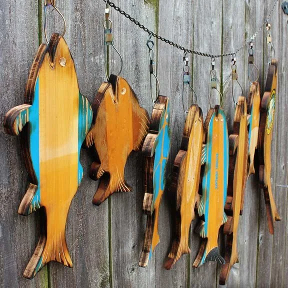 Repurposed Vintage Water Ski Fish on a Stringer