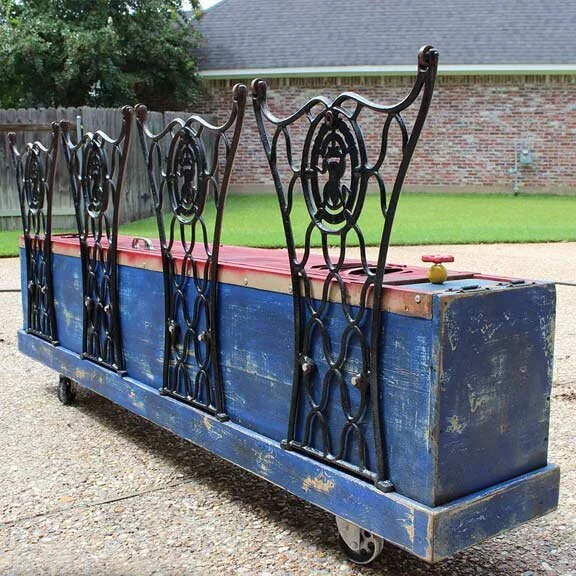 Repurposed Vintage Red Locker Storage Bench