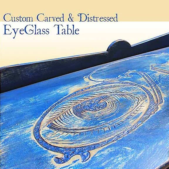Custom EyeGlass Artwork Carved Table