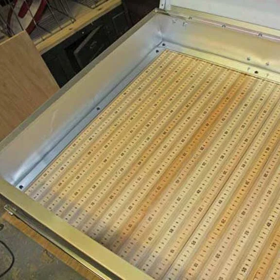 Domino's SecondHandLogos.com GadgetSponge Repurposed Side Table FINAL Progress