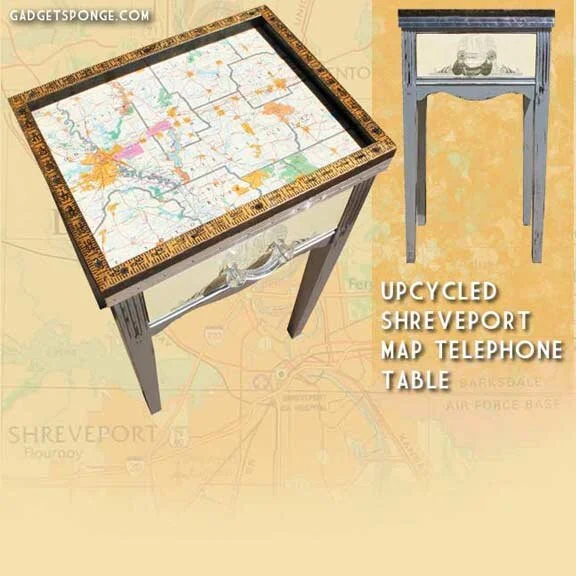 Shreveport/Louisiana Map Overhauled Telephone Table