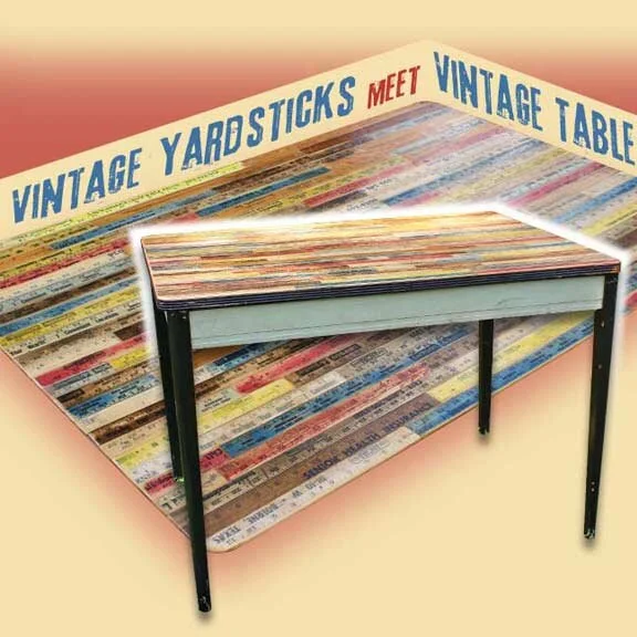 Vintage Yardstick Covered Retro Breakfast Table