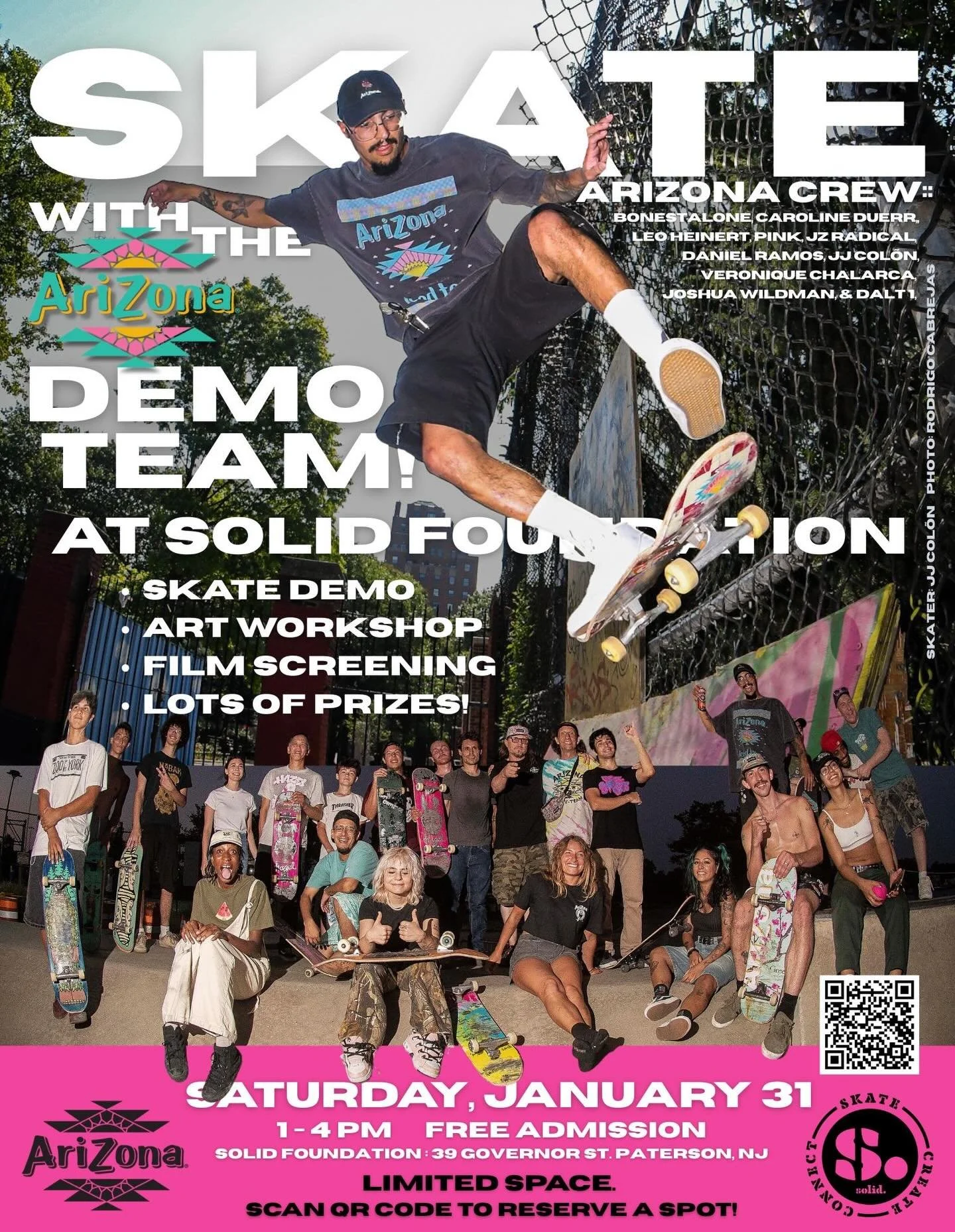 The @drinkarizonaskate team is coming to SOLID! Saturday 1/31 - space is limited - reserve your spot today www.afterschoolhq.com/solid