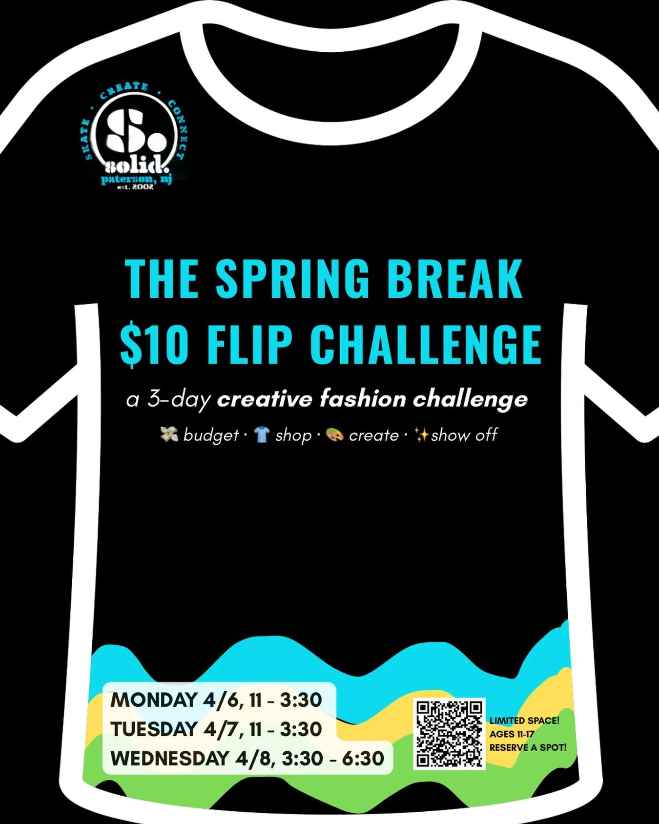 Introducing &hellip; THE SPRING BREAK $10 FLIP CHALLENGE! What is it? A 3-day creative fashion workshop where you&rsquo;ll get to design your very own piece of clothing and show it off in a mini fashion show. During the workshop, you&rsquo;ll get to: