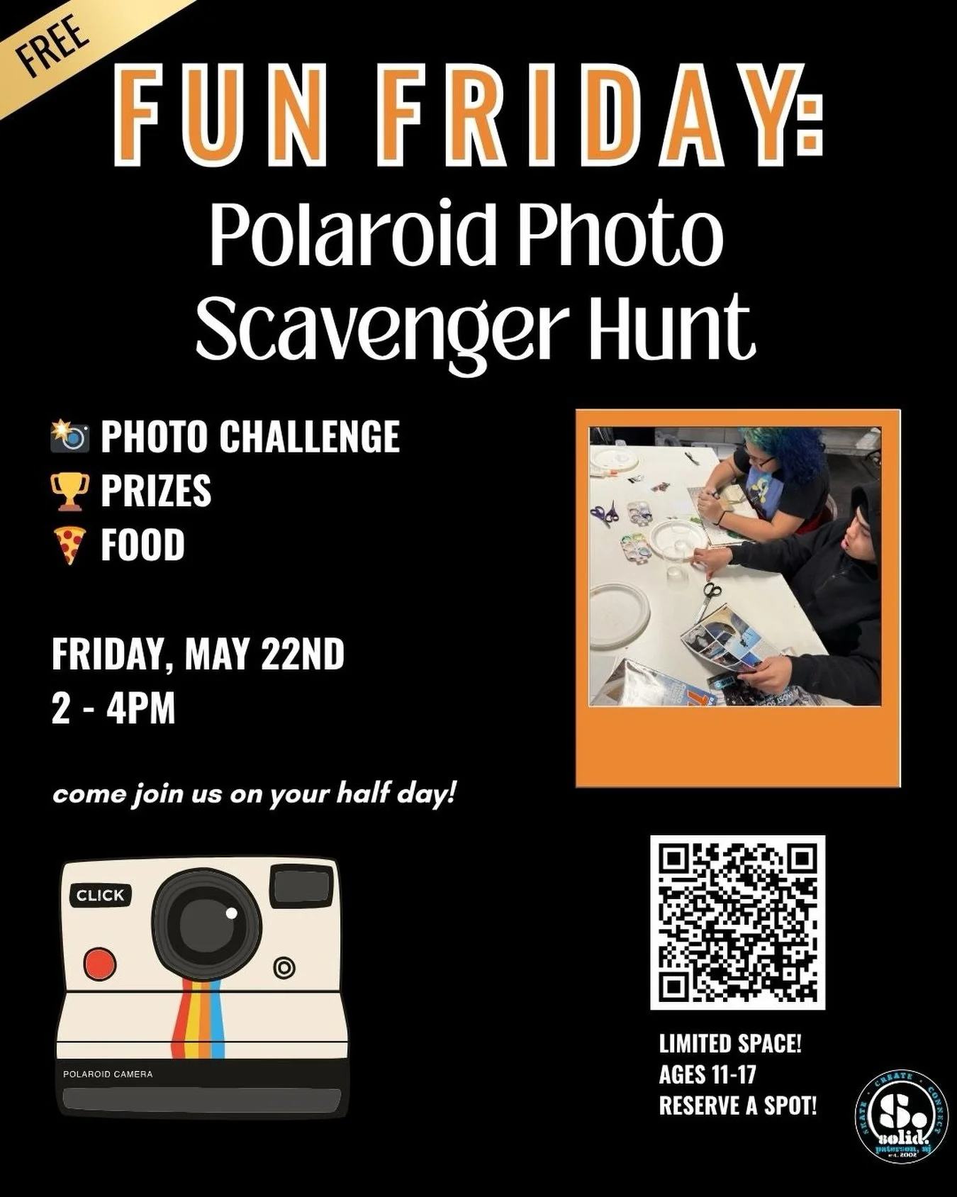 Wahoooo another Fun Friday has dropped! Join us on your half day on Friday May 22nd from 2-4pm for a polaroid photo scavenger hunt! Teams will complete different photo challenges for prizes 📸🏆

Link to register is in our bio (under &ldquo;learn abo
