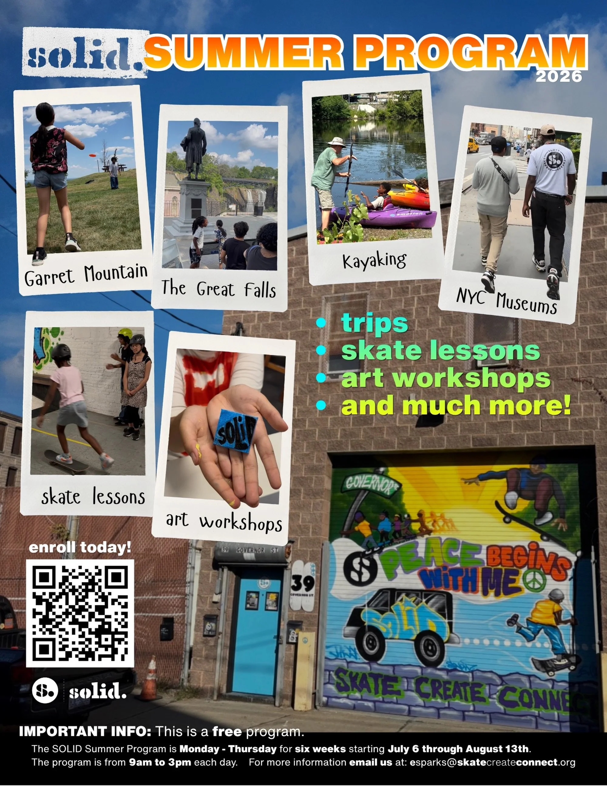 SOLID SUMMER PROGRAM 2026 is open for registration! Trips, skate activities, art workshops, and MORE - you don&rsquo;t wanna miss this 🏊&zwj;♀️🎨🛹🎢 

Register using the link in our bio (click &ldquo;learn about our programs&rdquo;) or DM us for he