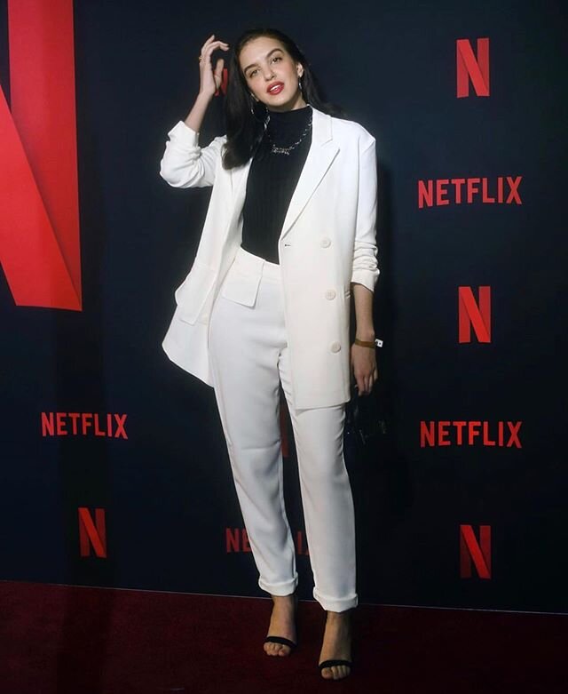 Actress @iamlilimar wearing @armaniexchange to the premiere of &ldquo;I&rsquo;m Not Okay with This&rdquo; on @netflix