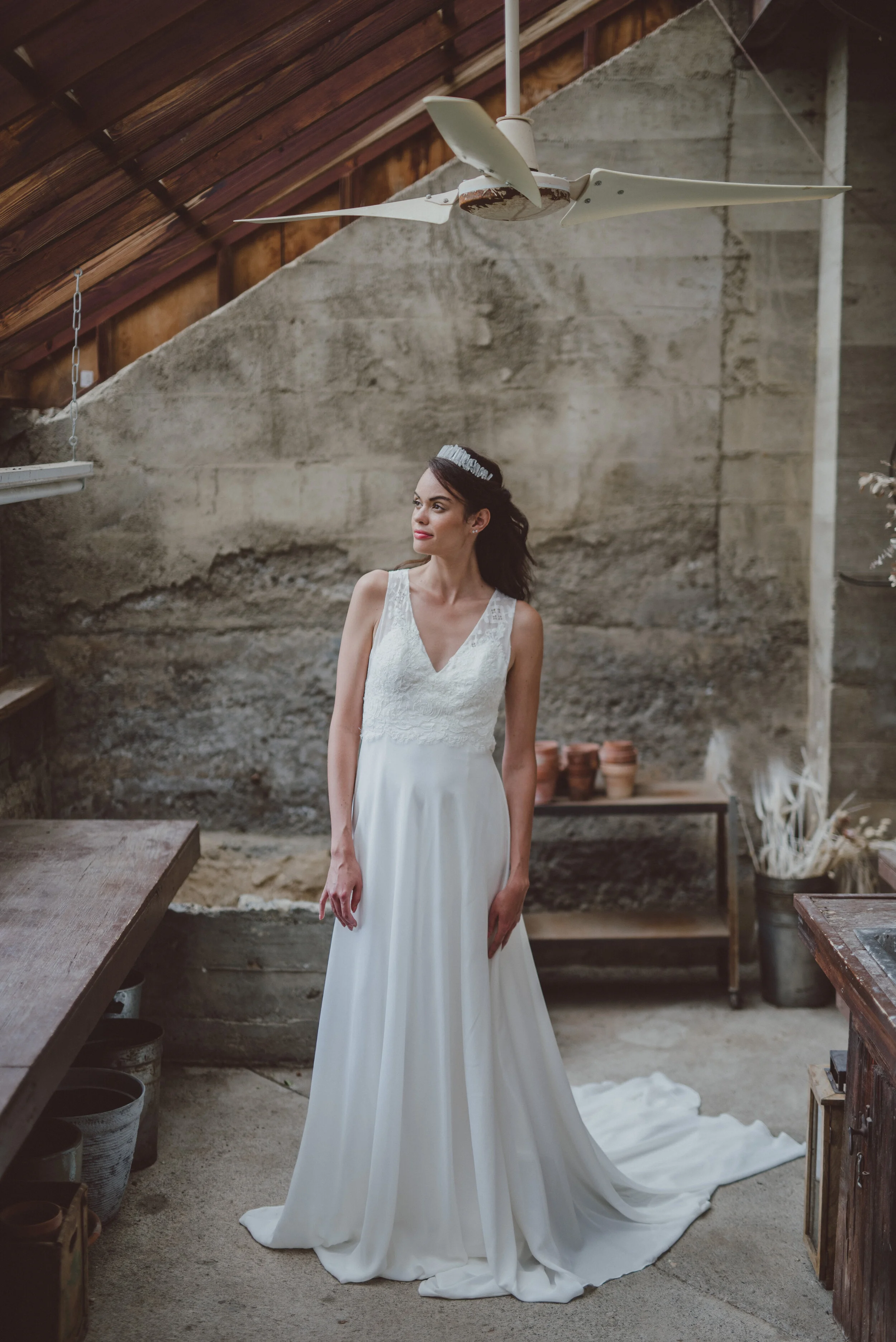 A line Silhouette Wedding Gowns in NYC Brooklyn Loulette Bride