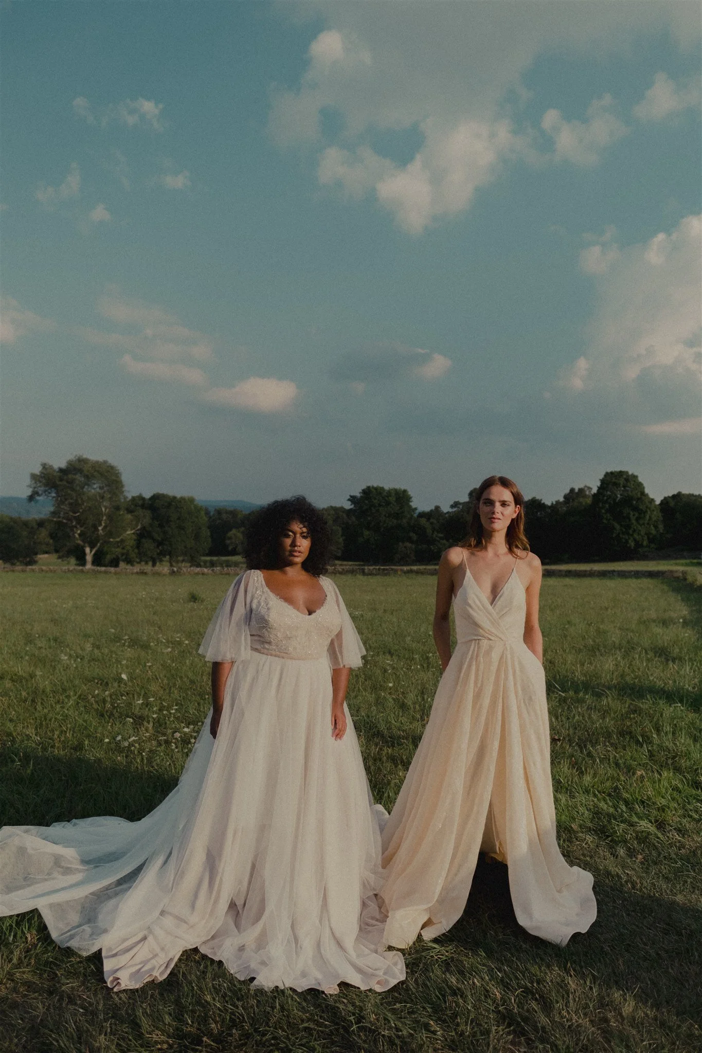 Peach Pink Boho Spaghetti Strap Bridal Gown - Stevie Gown in Peach   Loulette Bride