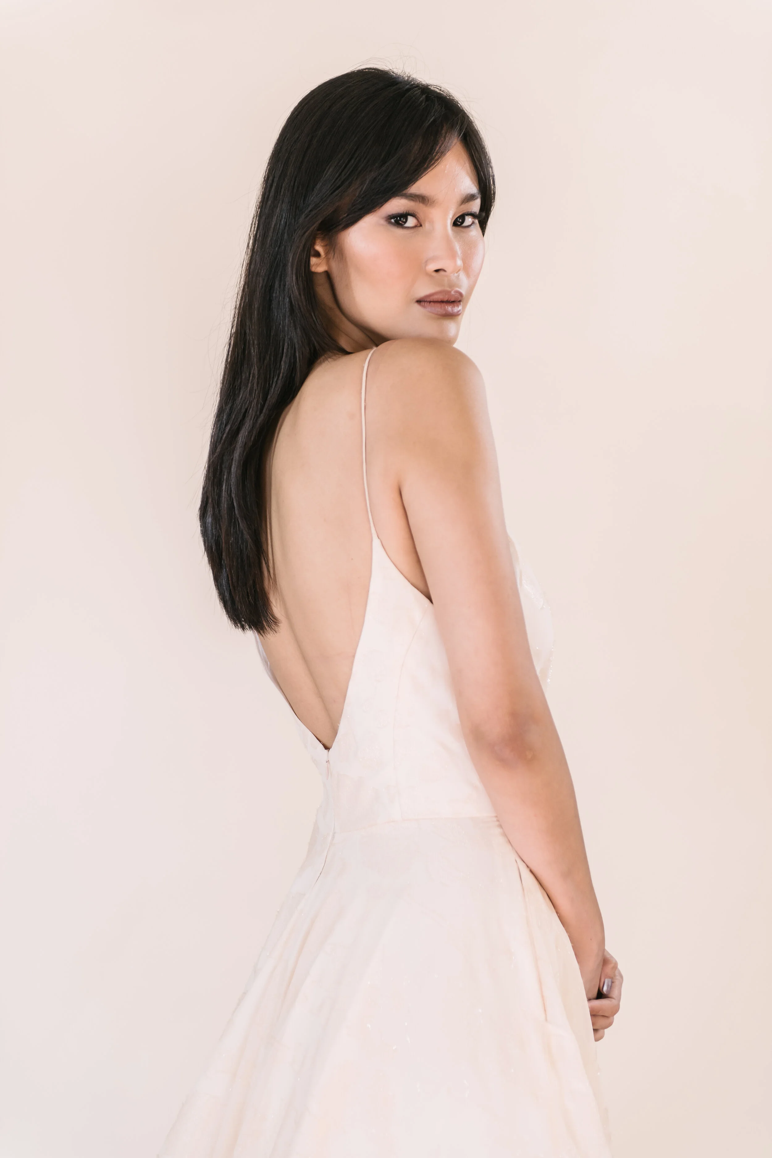 peach sparkle organza wedding dress (Copy)