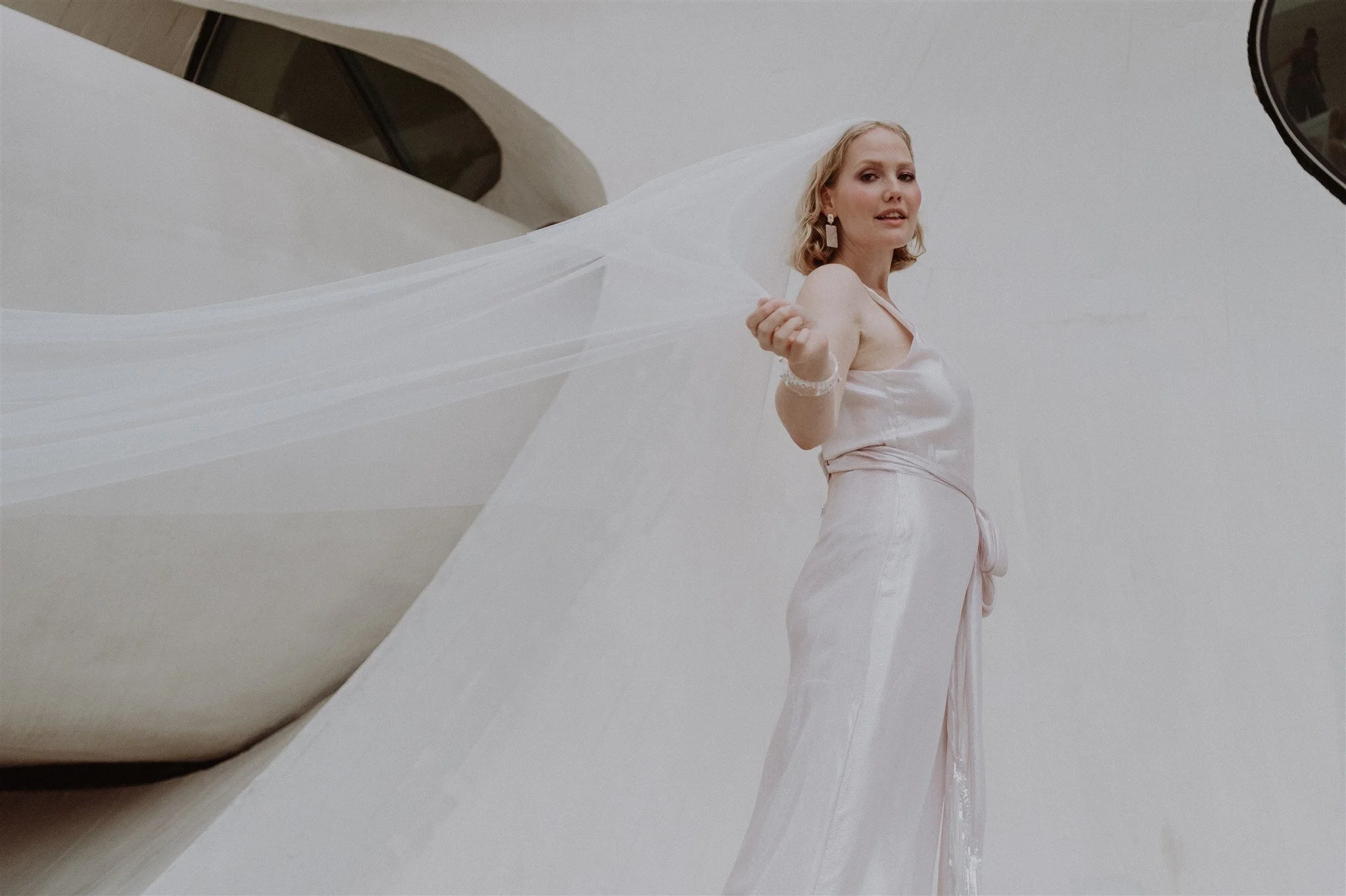 Metallic Pink Chiffon Jumpsuit - Bowie Jumpsuit | Loulette Bride  Loulette  Bride