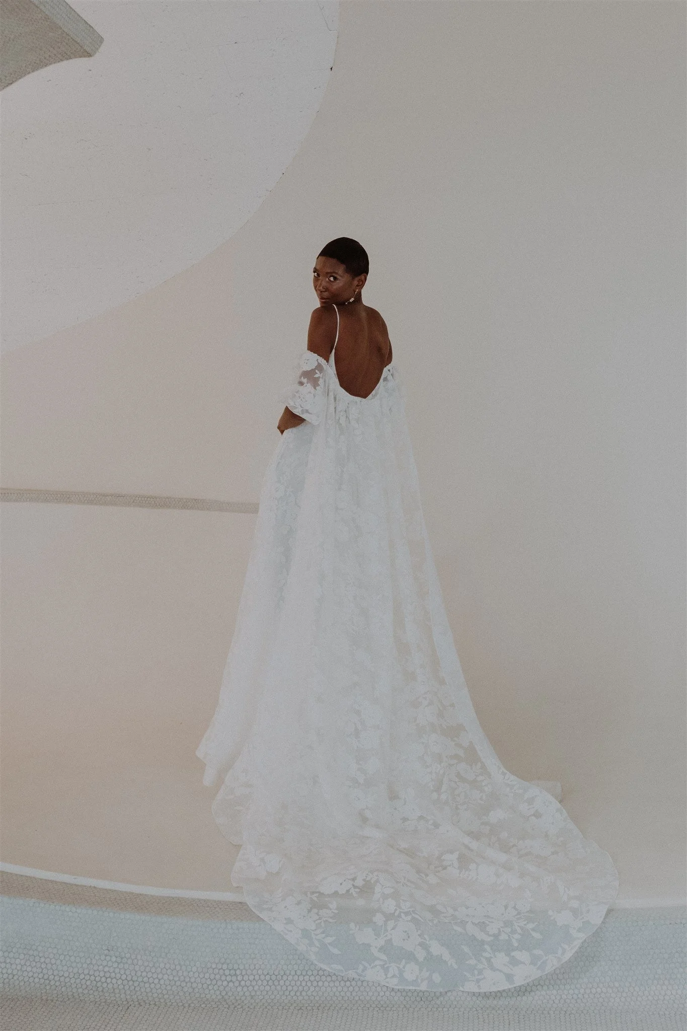 chinese dress ladies Cathedral Bridal Lace Cape with High Neck | Dream Dresses by P.M.N main image 0