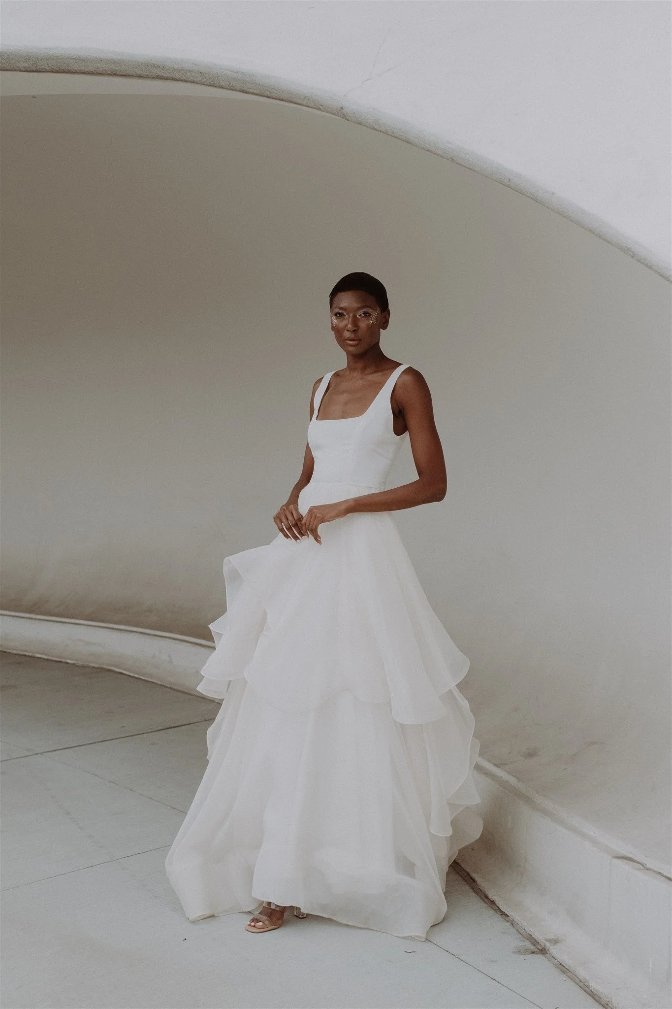 jordan pink wedding dress Silk Organza Bridal Gown with Long Ruffle Train - Jordan Gown