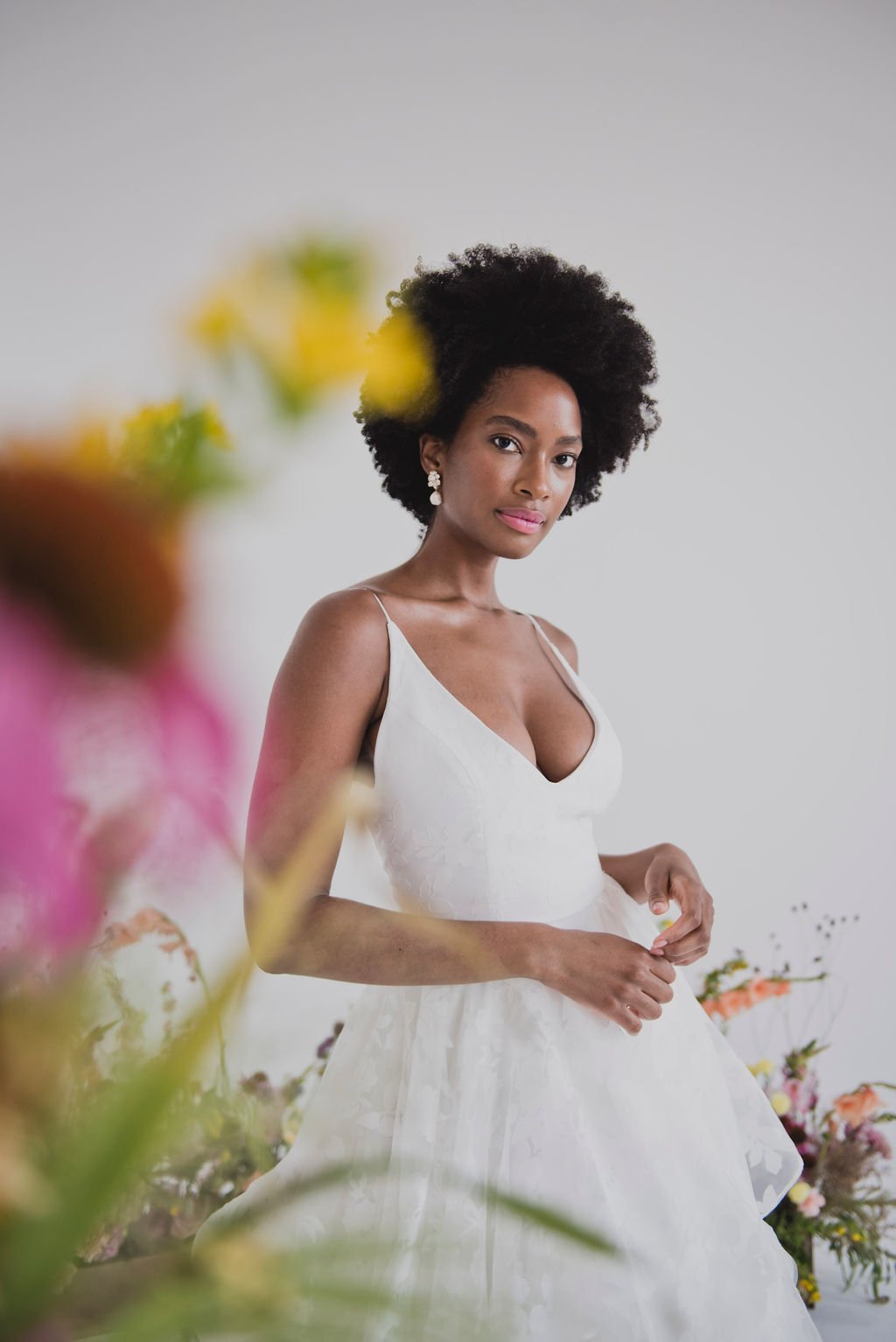Floral Sustainable Wedding Gown with Ruffle Skirt – Natalie Gown