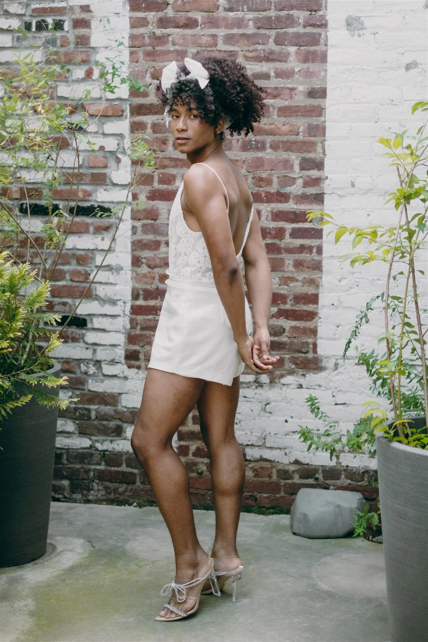 Lace, Linen and Sequin Bridal Romper - Candy Romper  Loulette Bride