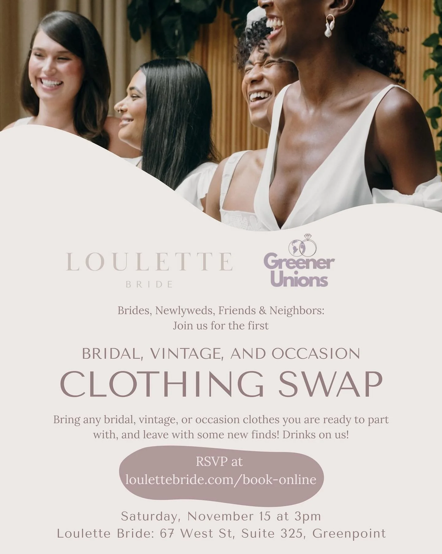 A couple spots opened up for our Clothing Swap with @greenerunions this weekend! Snag them while you can!!

The Loulette Bride x Greener Unions Clothing Swap is an opportunity for our community of past and future brides, friends, and neighbors to sha