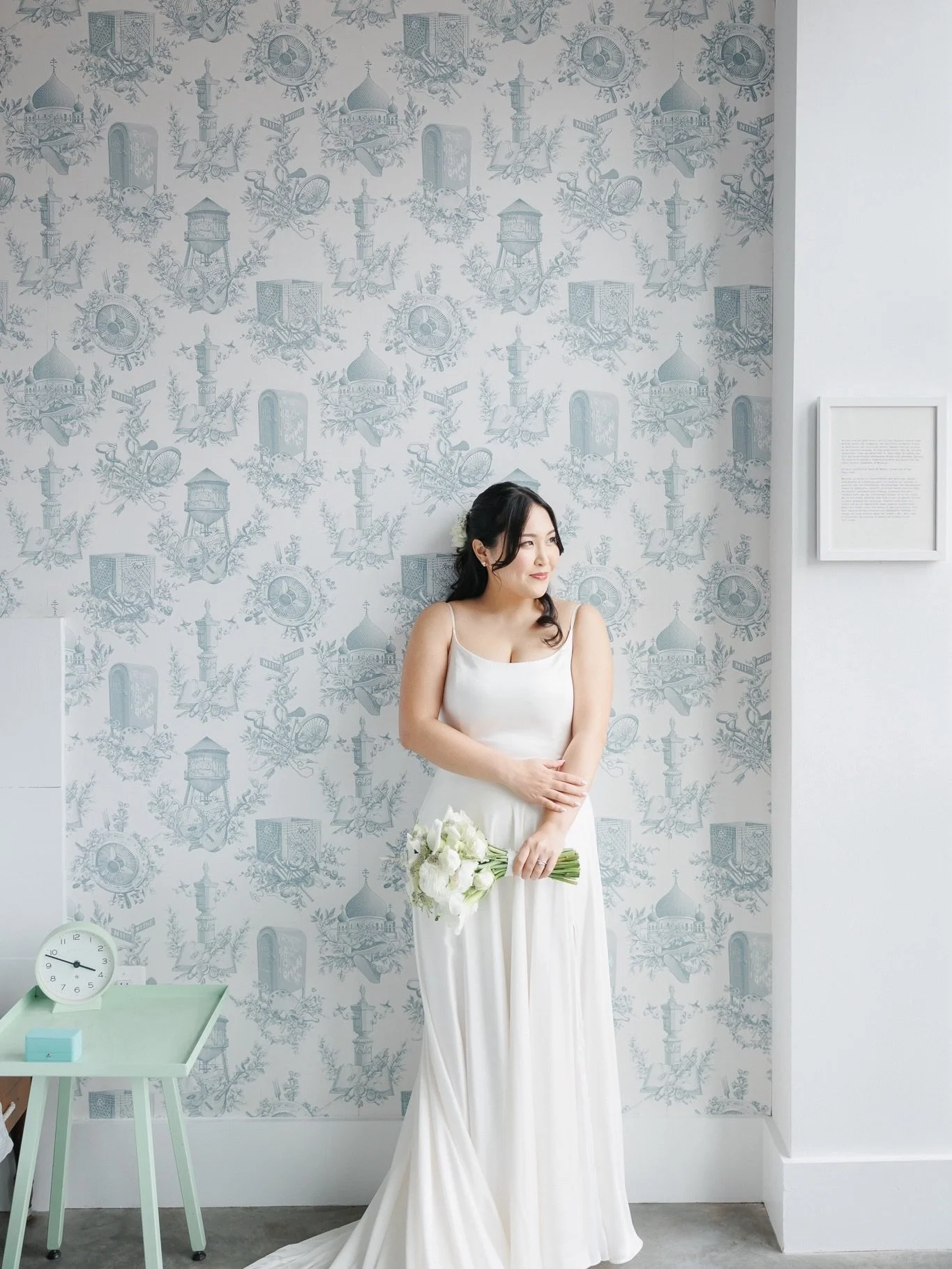 #realloulettebride Lisa in our Sherri gown 🤍 

Our Sherri Gown may look minimal, but her impact is anything but. She is a true showstopper in soft and slinky silk satin charmeuse from head to toe, with a high slit for a little pop of leg. Sherri has