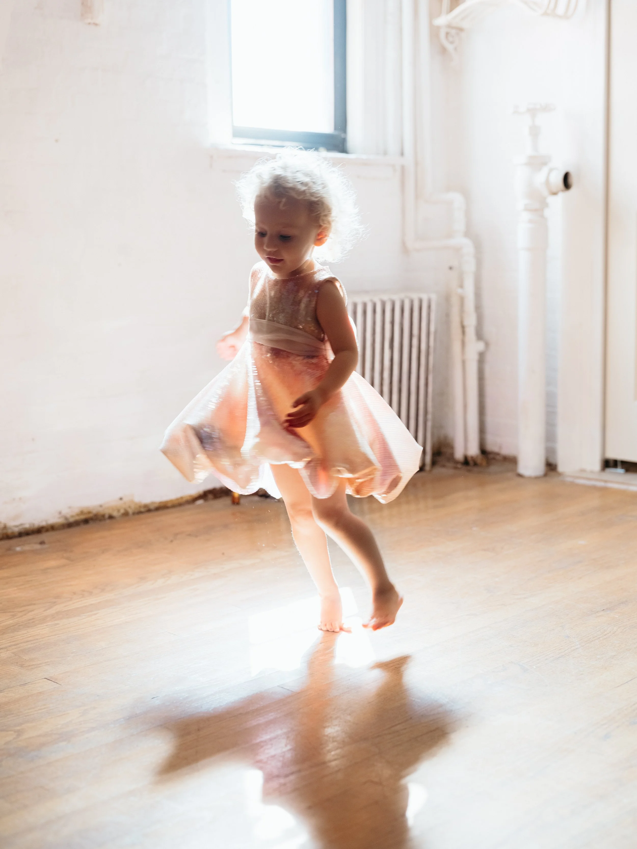 Children's wedding flower girl dress in bridal party, made in Brooklyn NYC   Loulette Bride