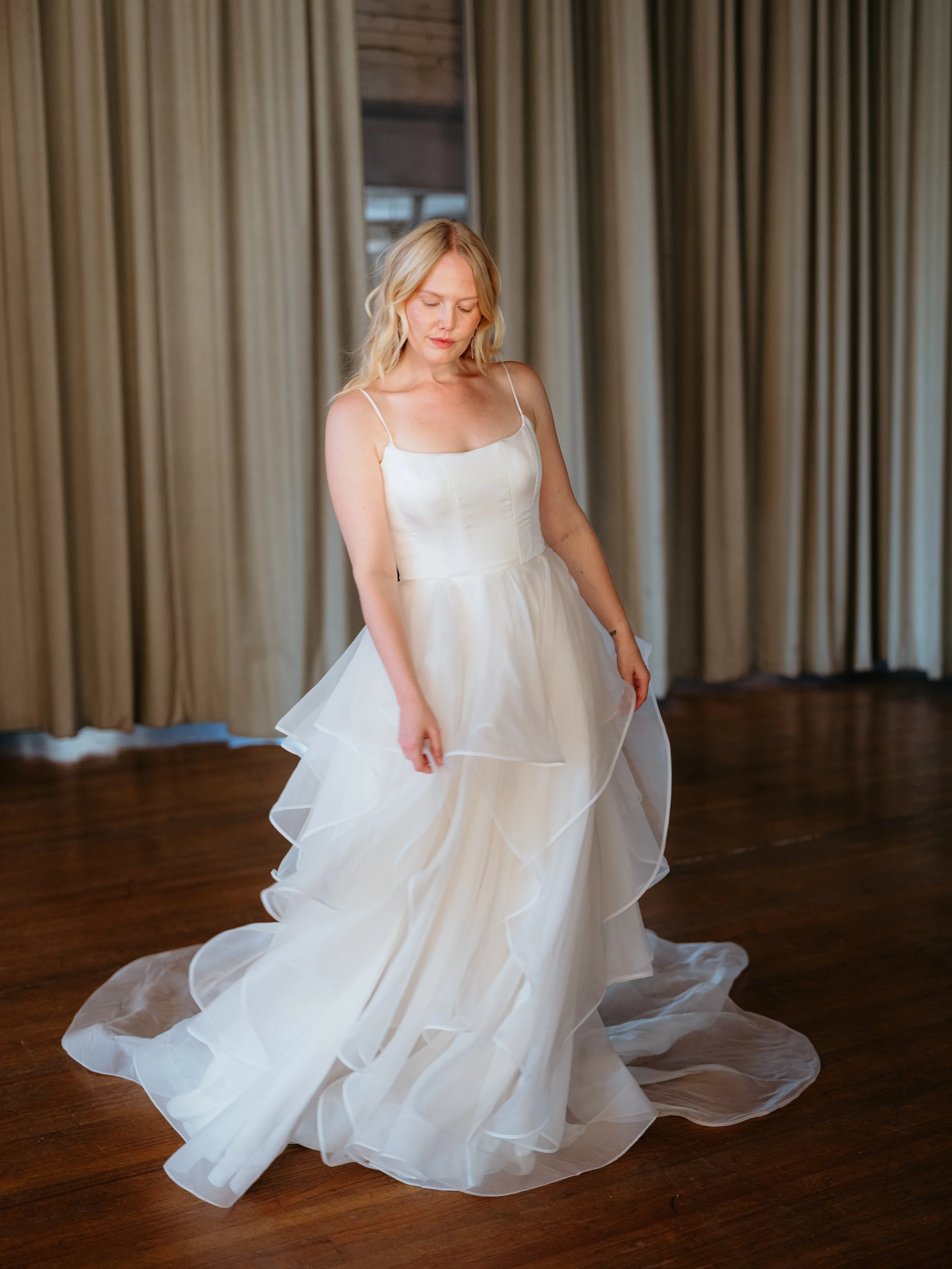 silk and tulle dress Santorini Cut Out in Black tie tulle bow over the low open back Poly Silk Tulle Girl Party