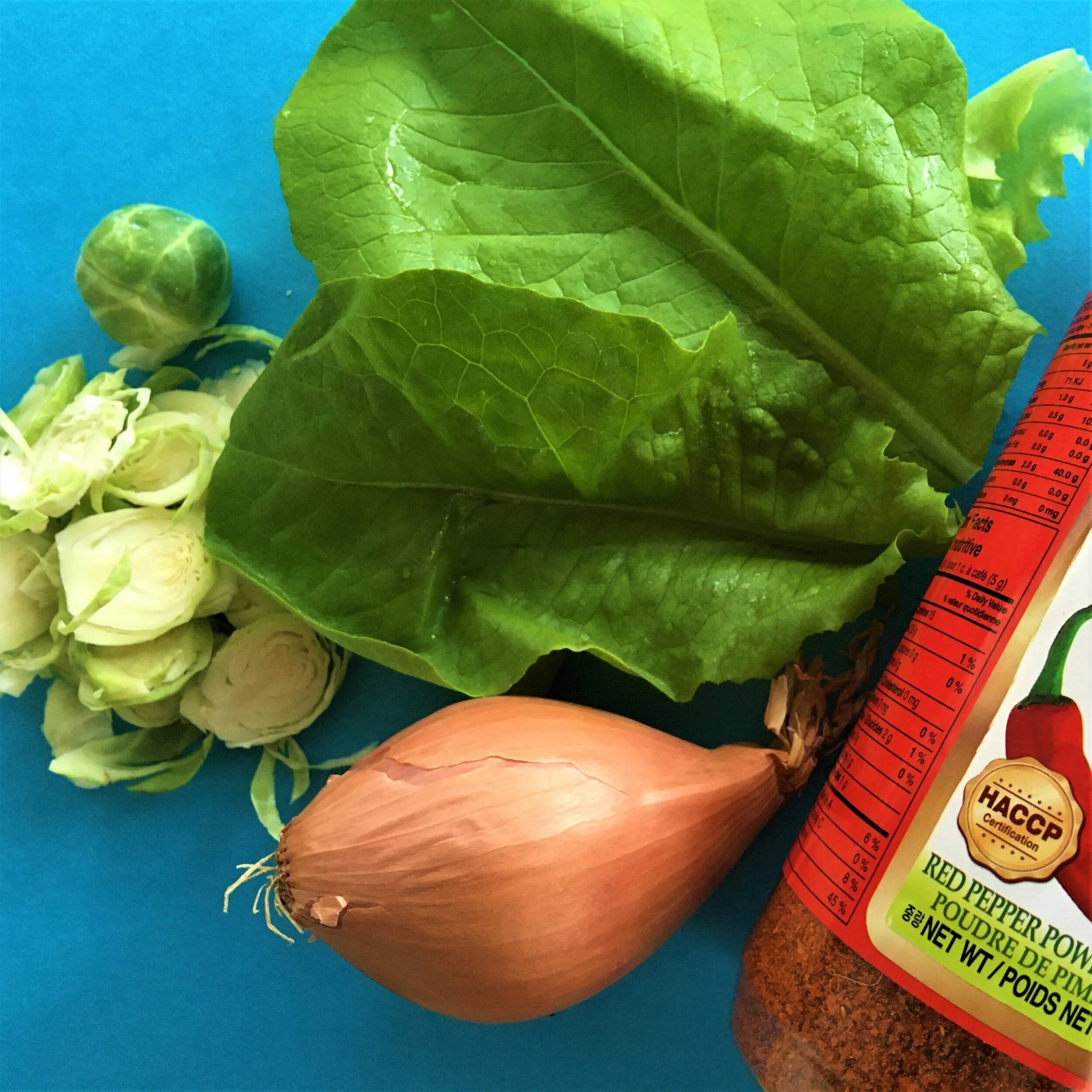 Spicy Brussel Sprout and Butter Lettuce Salad