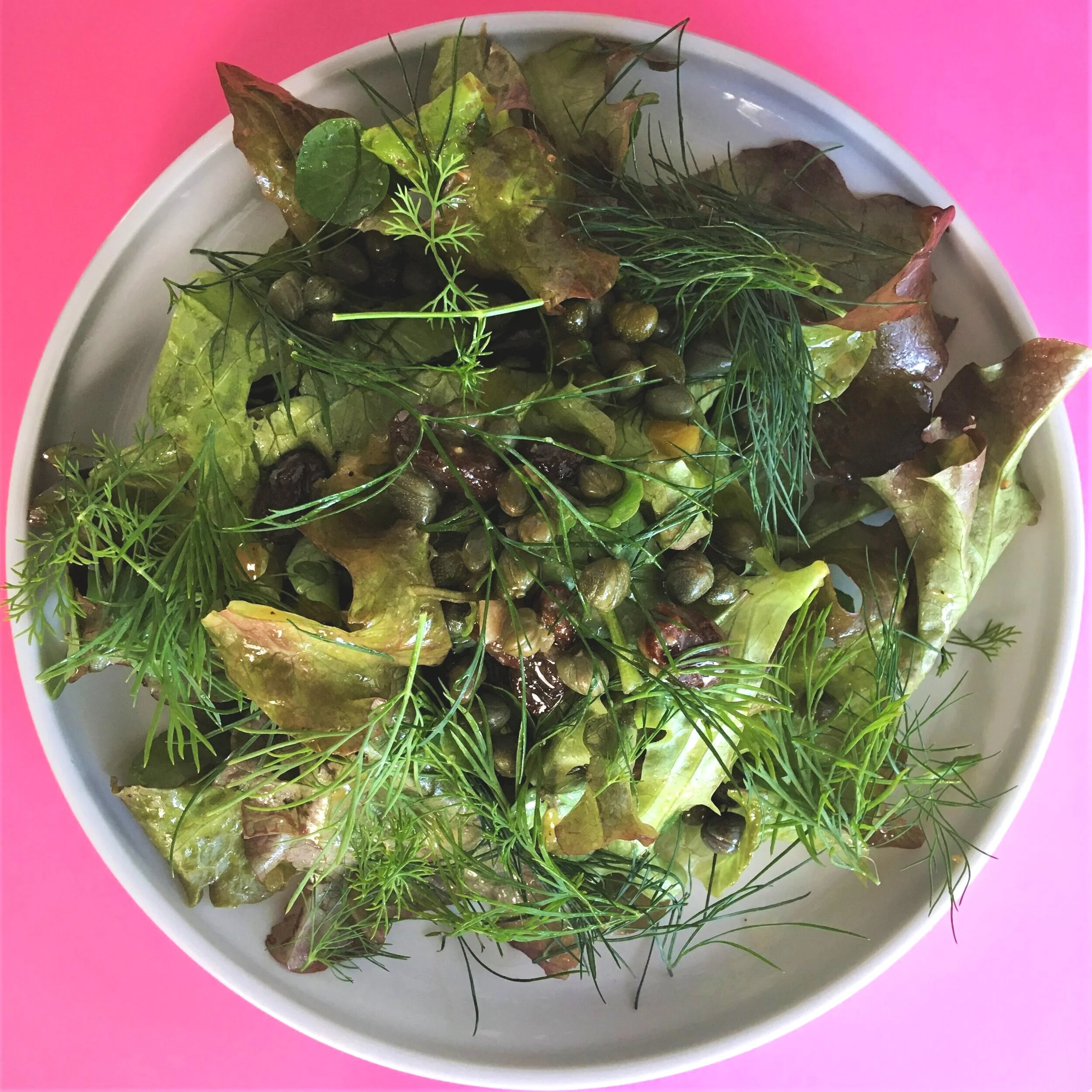 Green Salad with Dill, Capers, and Raisins