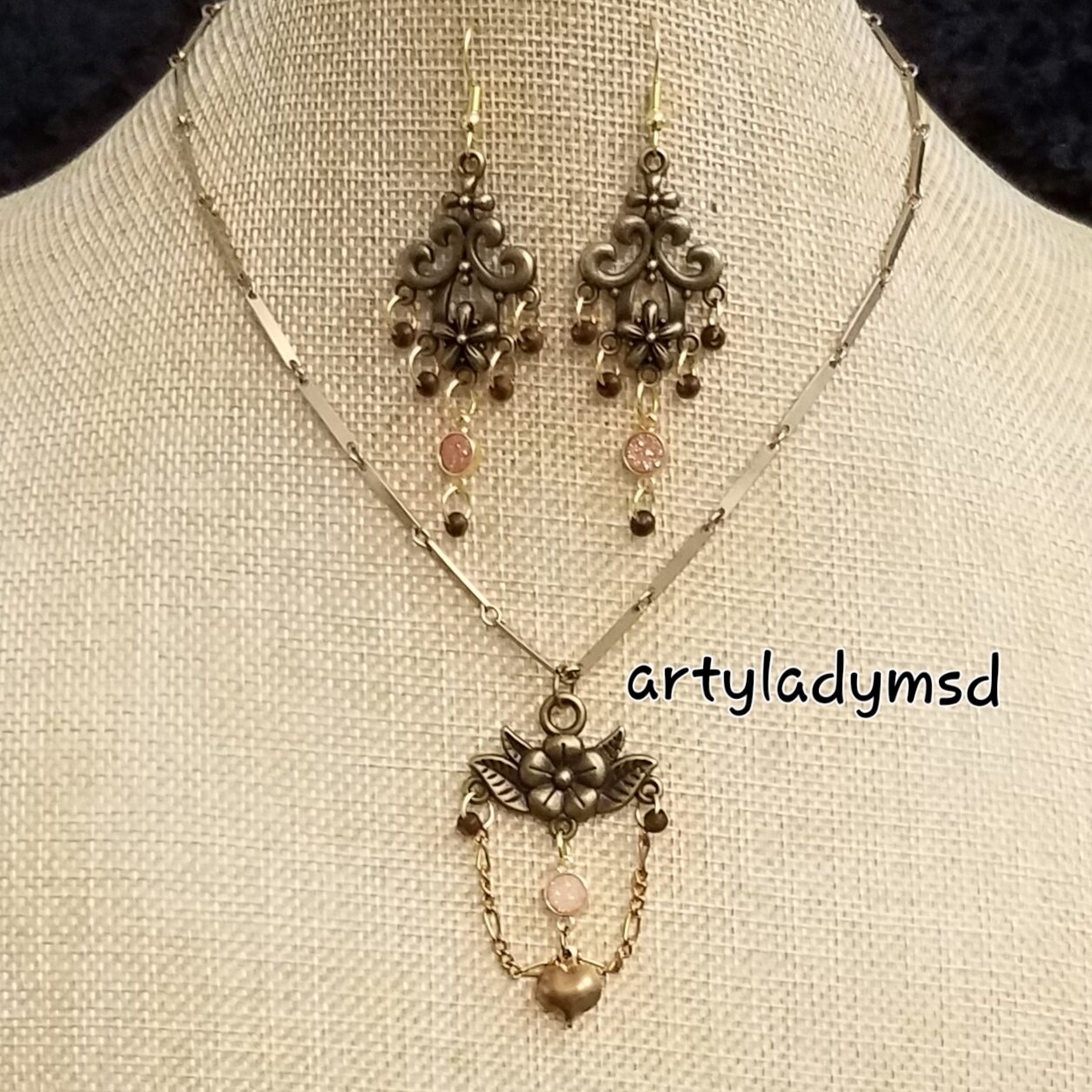 Peach Druzy and Flowers set by ArtyLadyMsD.jpg