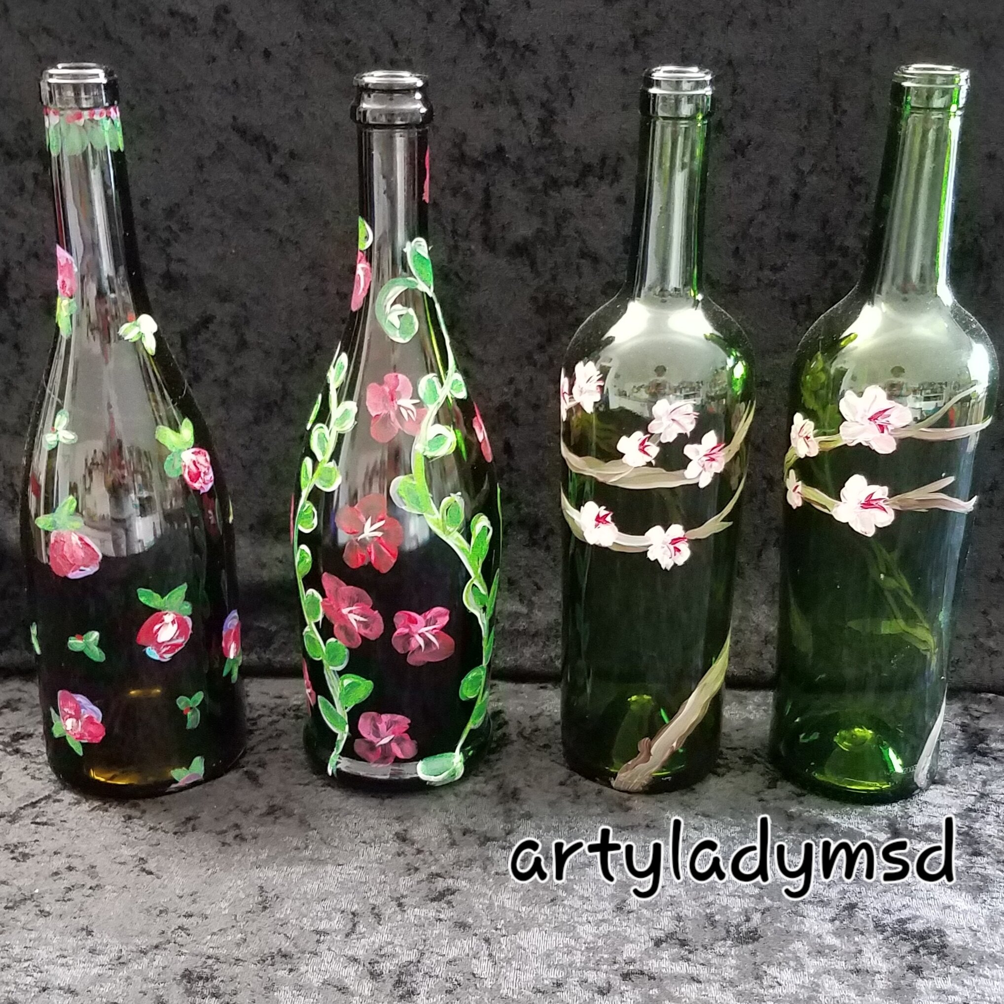 Handpainted Wine Bottles by ArtyLadyMsD.jpg