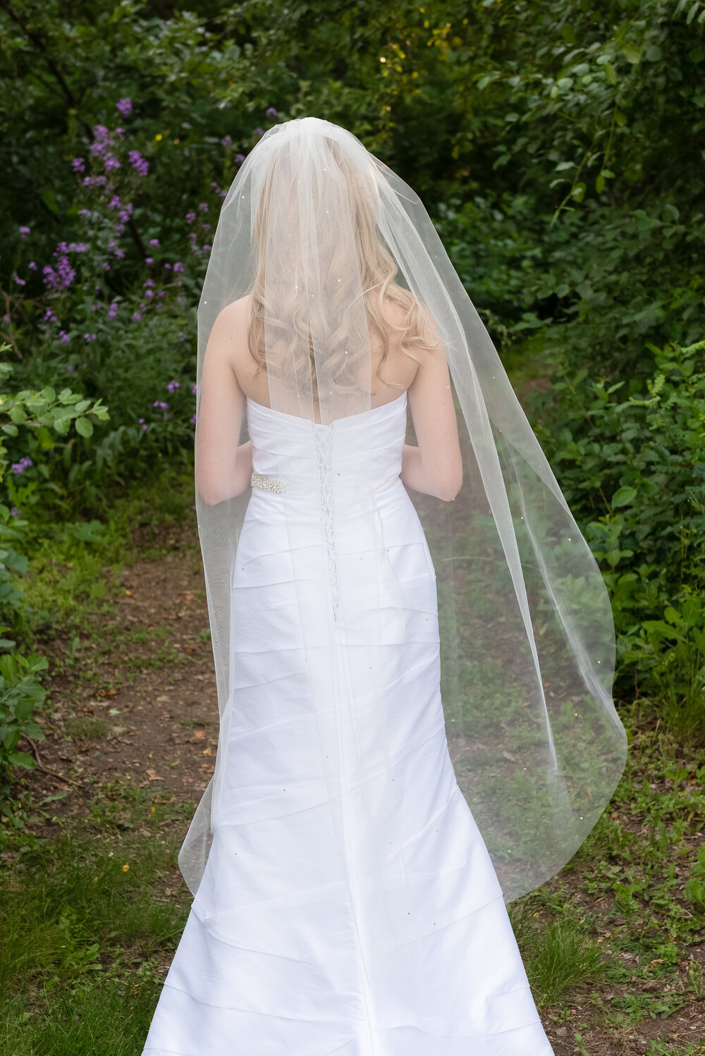 PLAIN CUT VEIL WITH ALL OVER RHINESTONE SCATTER — Unveiled Bridal and Formal